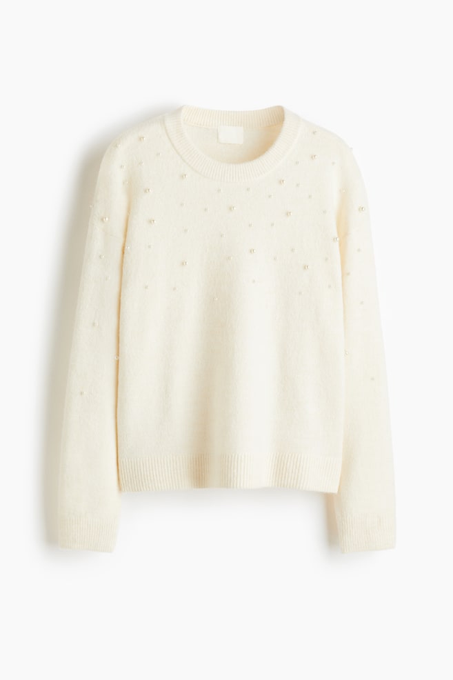 Embellished jumper - Cream/Black/Navy blue - 1