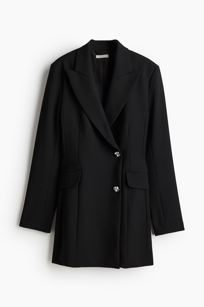 Robe blazer à fermeture croisée - Noir - 1