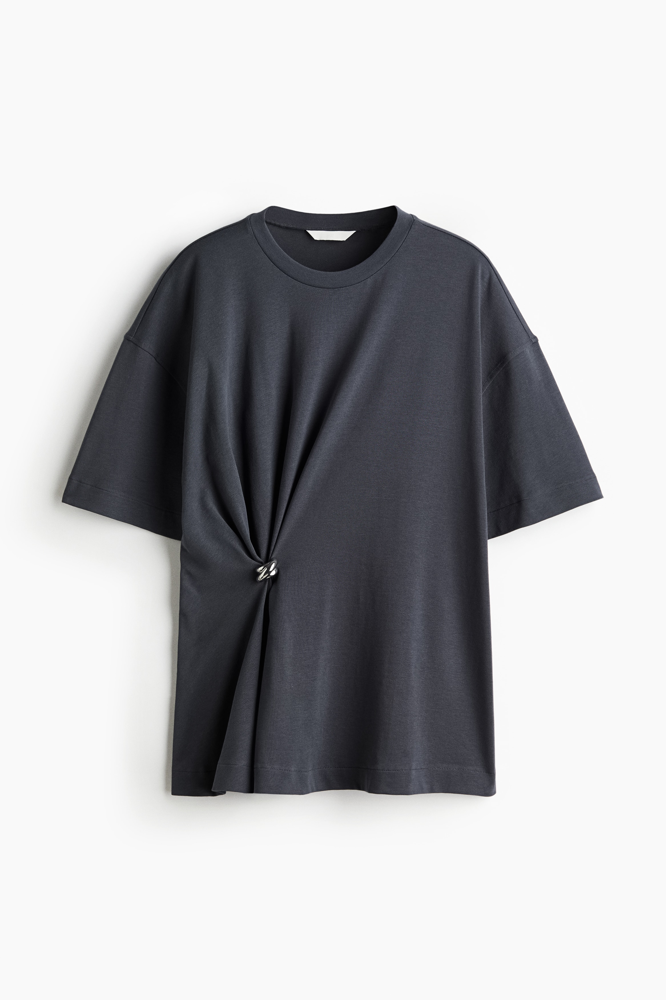 Metal Detail Tee - Dark grey/White/Khaki green