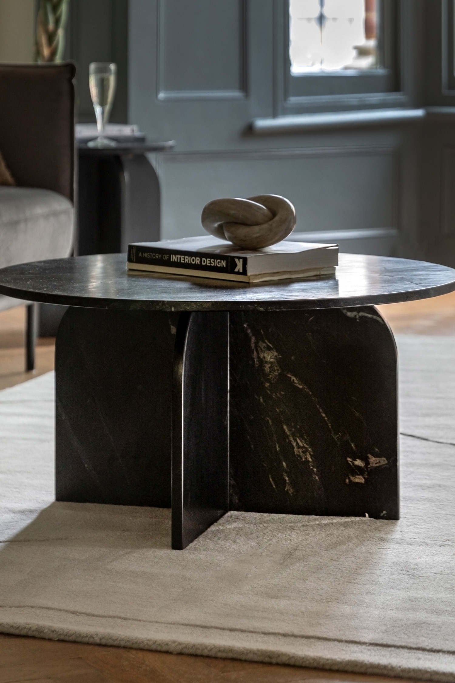 Marble Coffee Table - Black/Natural/Natural/White