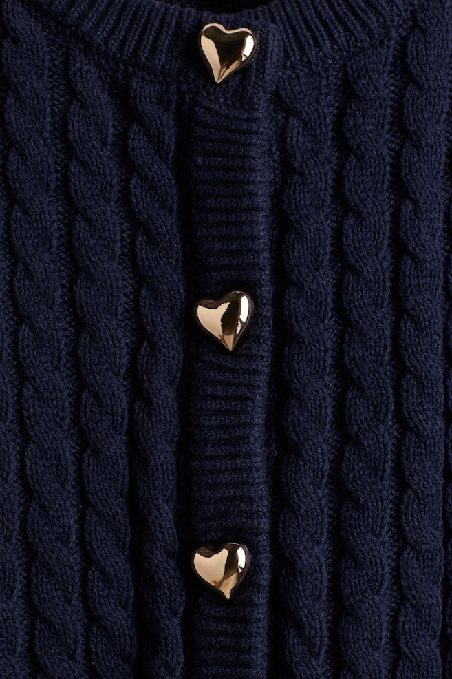 Cardigan in maglia a trecce-Blu navy - 2