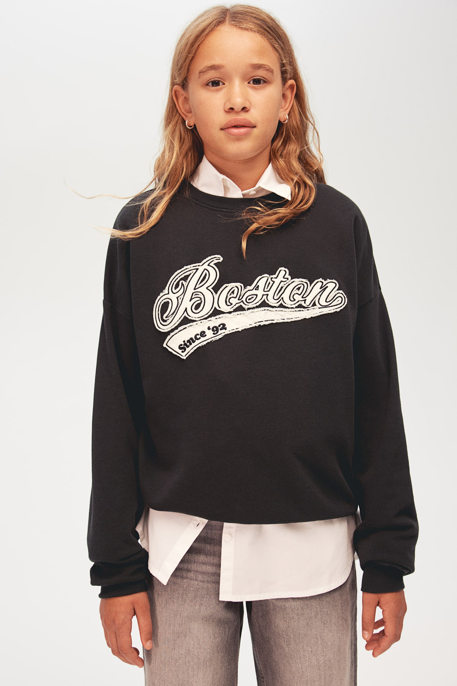 Motif-detail sweatshirt - Dark grey/Boston/White/NYC/Light grey/Bow/Dark green/Los Angeles/Dark grey/Disco ball - 3