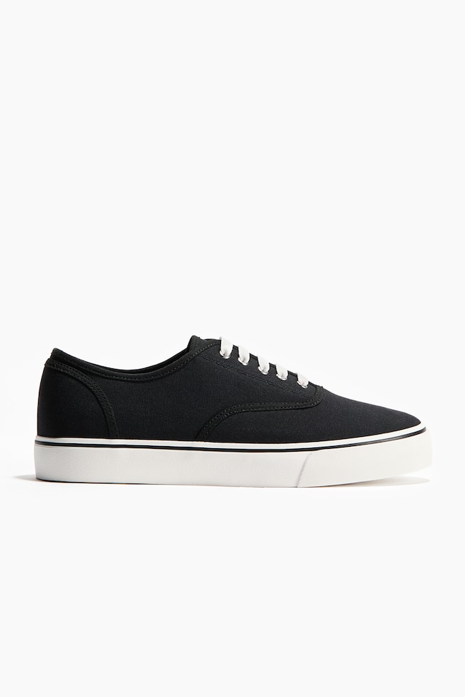 Canvas trainers - Black/White - 1
