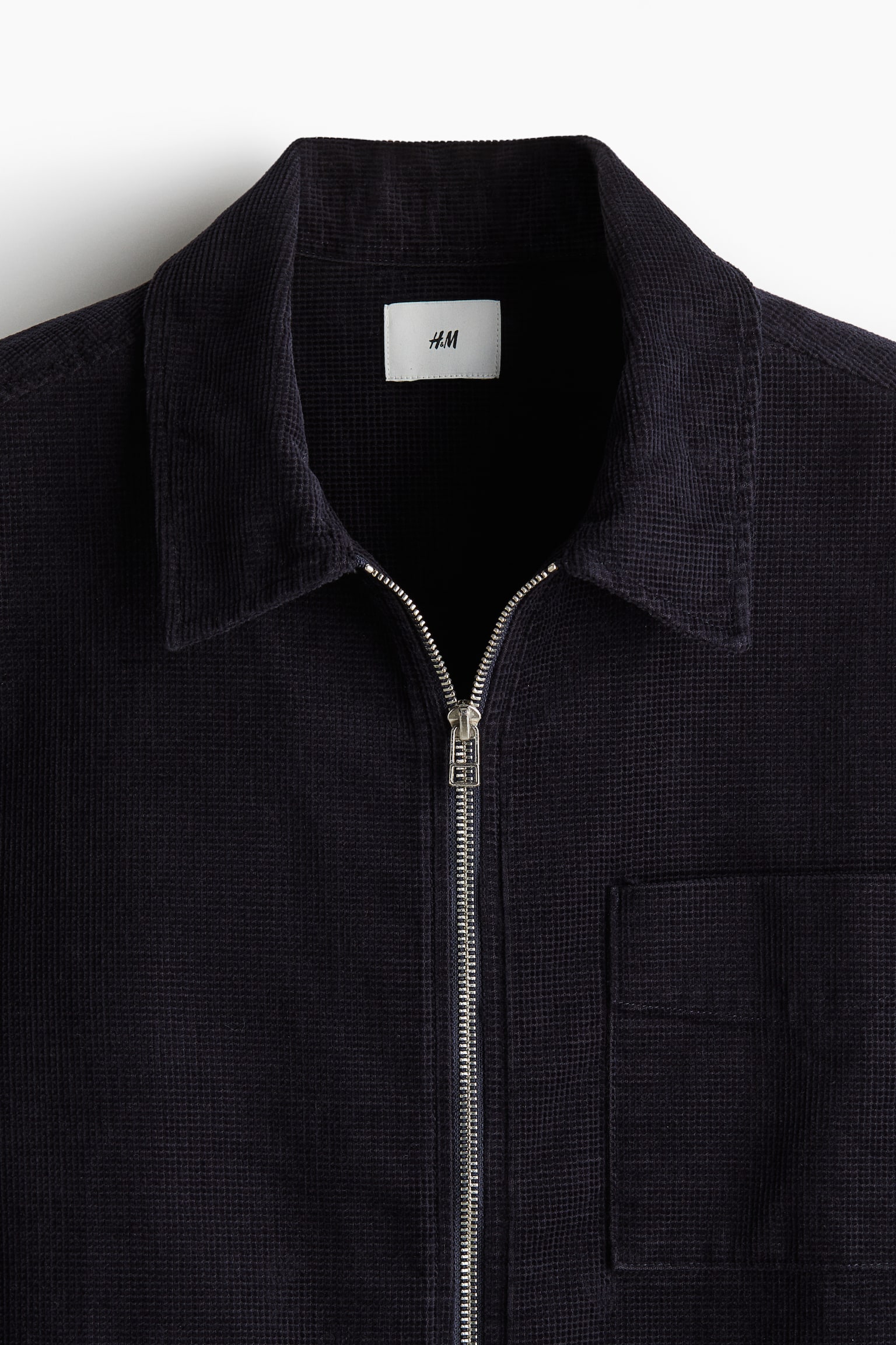 Regular Fit Corduroy overshirt - Navy blue/White/Brown - 3