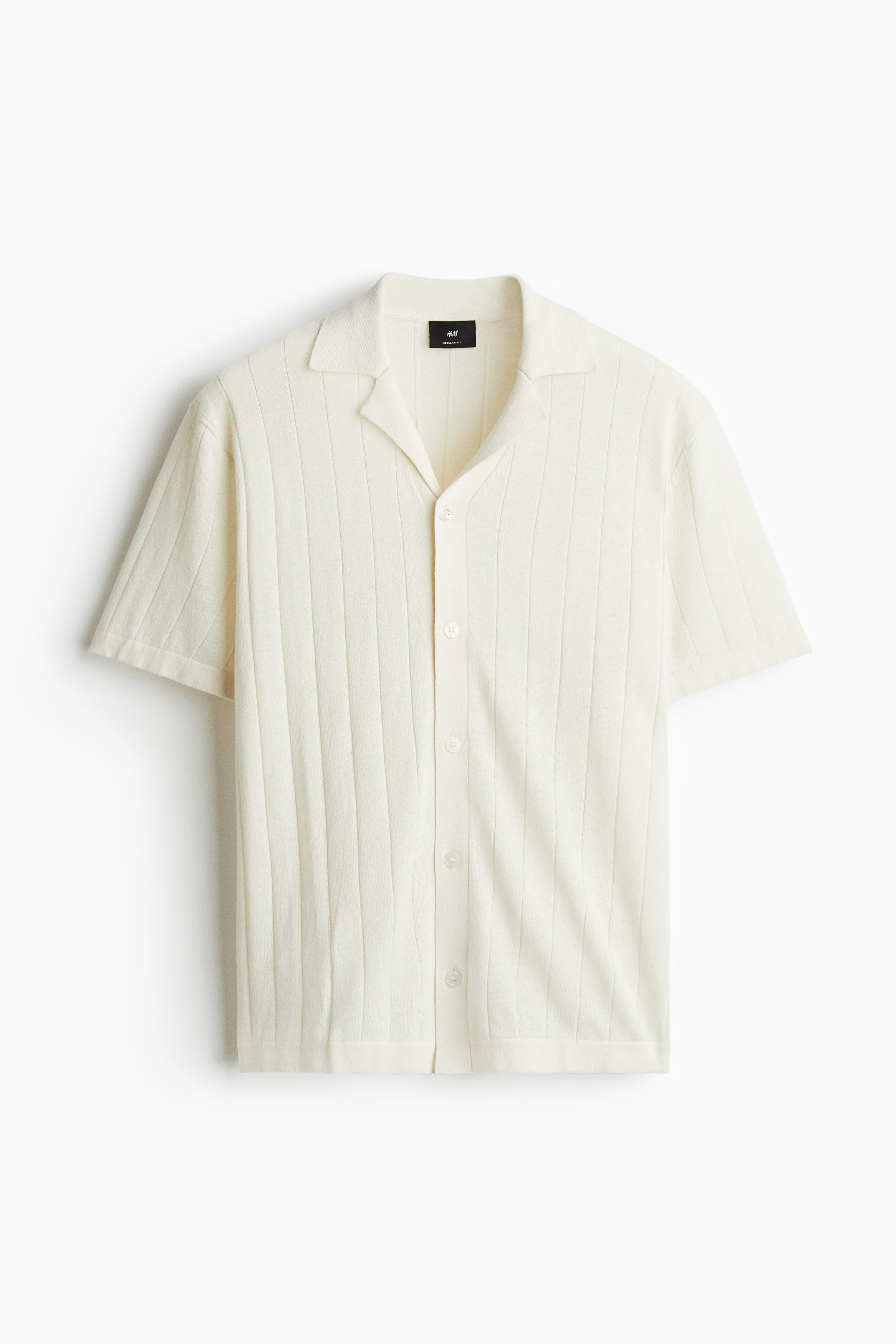 Pellavasekoitteinen laakakauluspaita Regular Fit - Kermanvaalea/Salvianvihreä/Tummanbeige