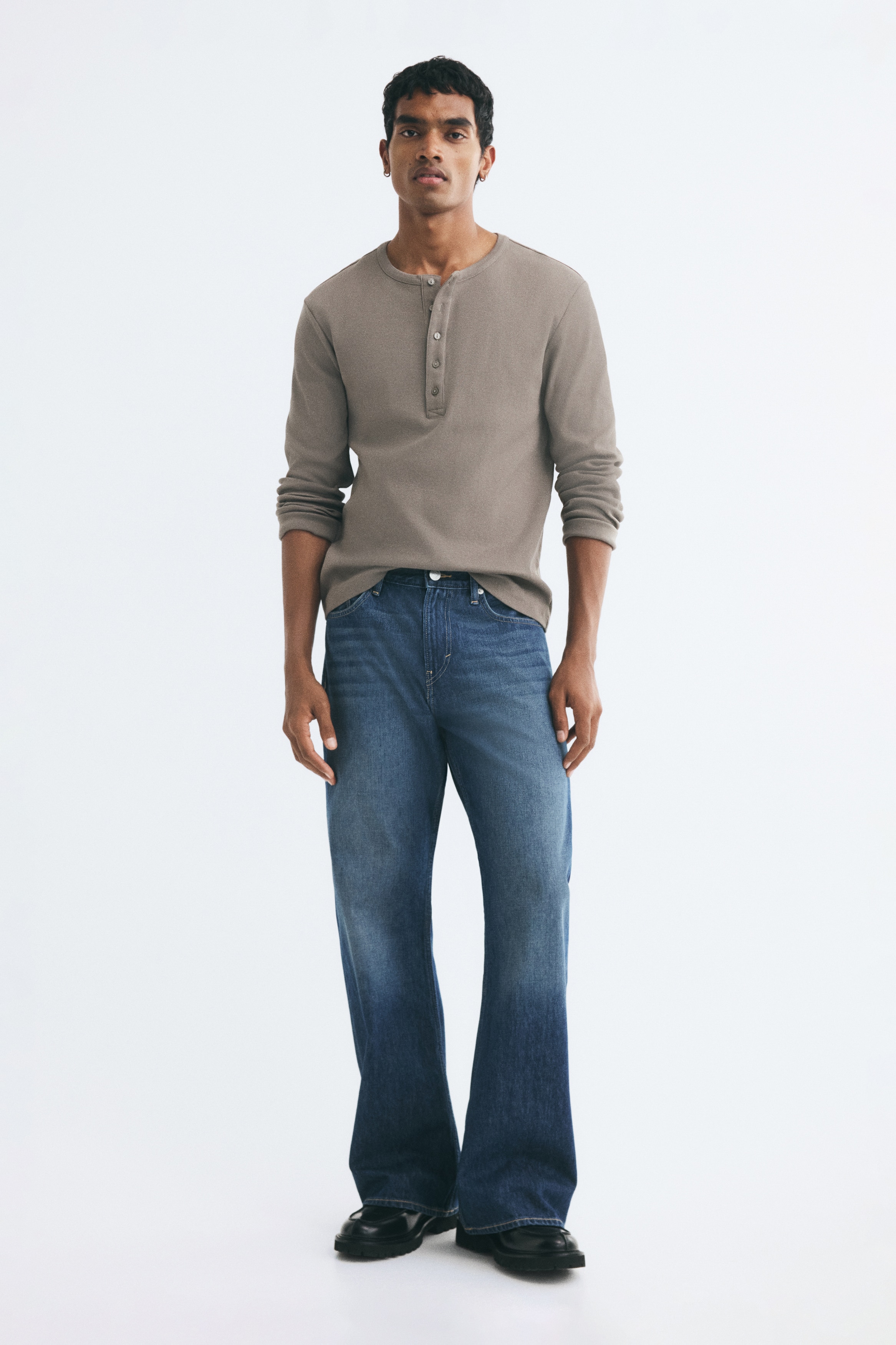Relaxed Bootcut Jeans - Dark denim blue