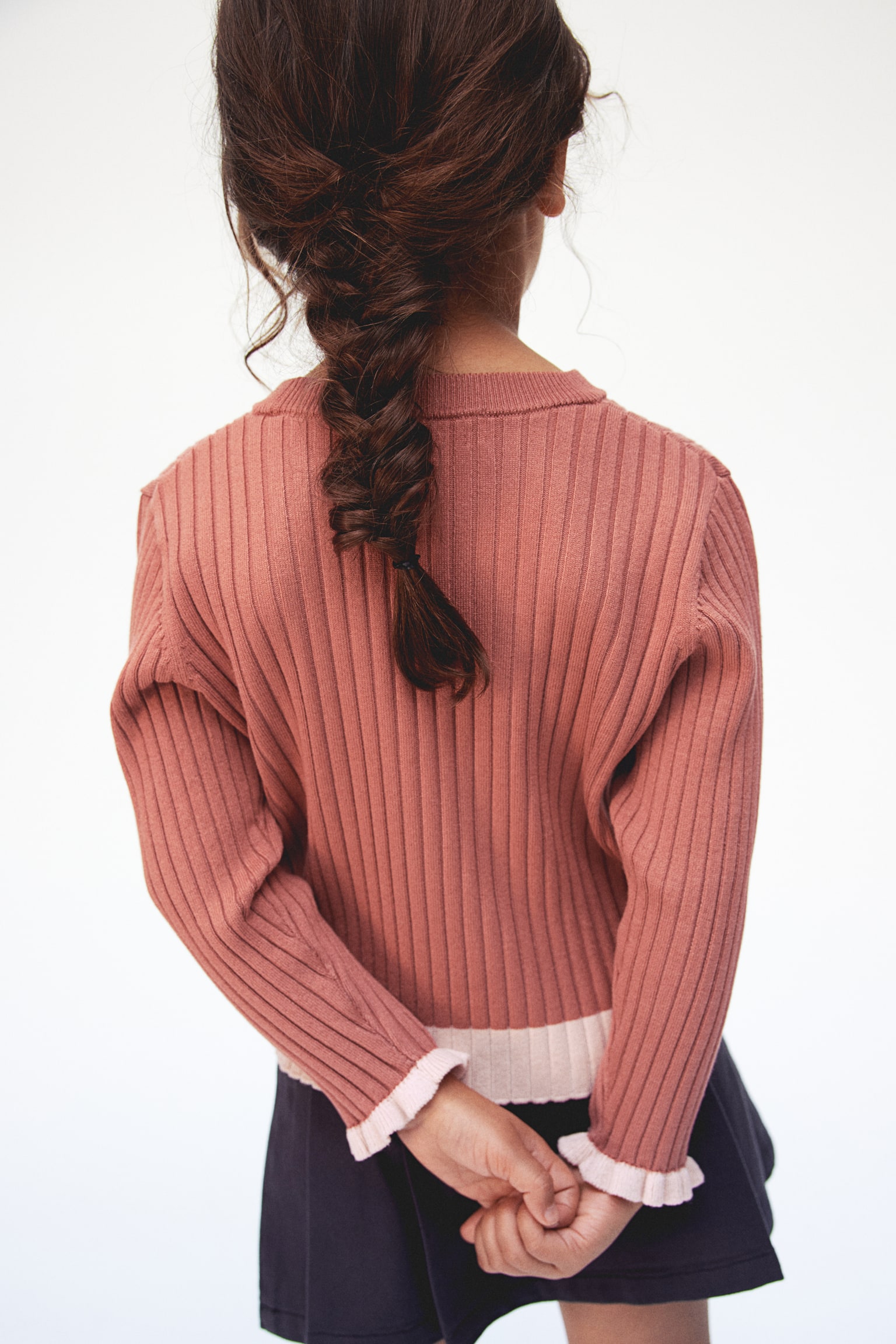 Rib-knit jumper - Rust red/Black/Dark red/Red/Light pink/Natural white/Striped/Light beige/Striped - 5