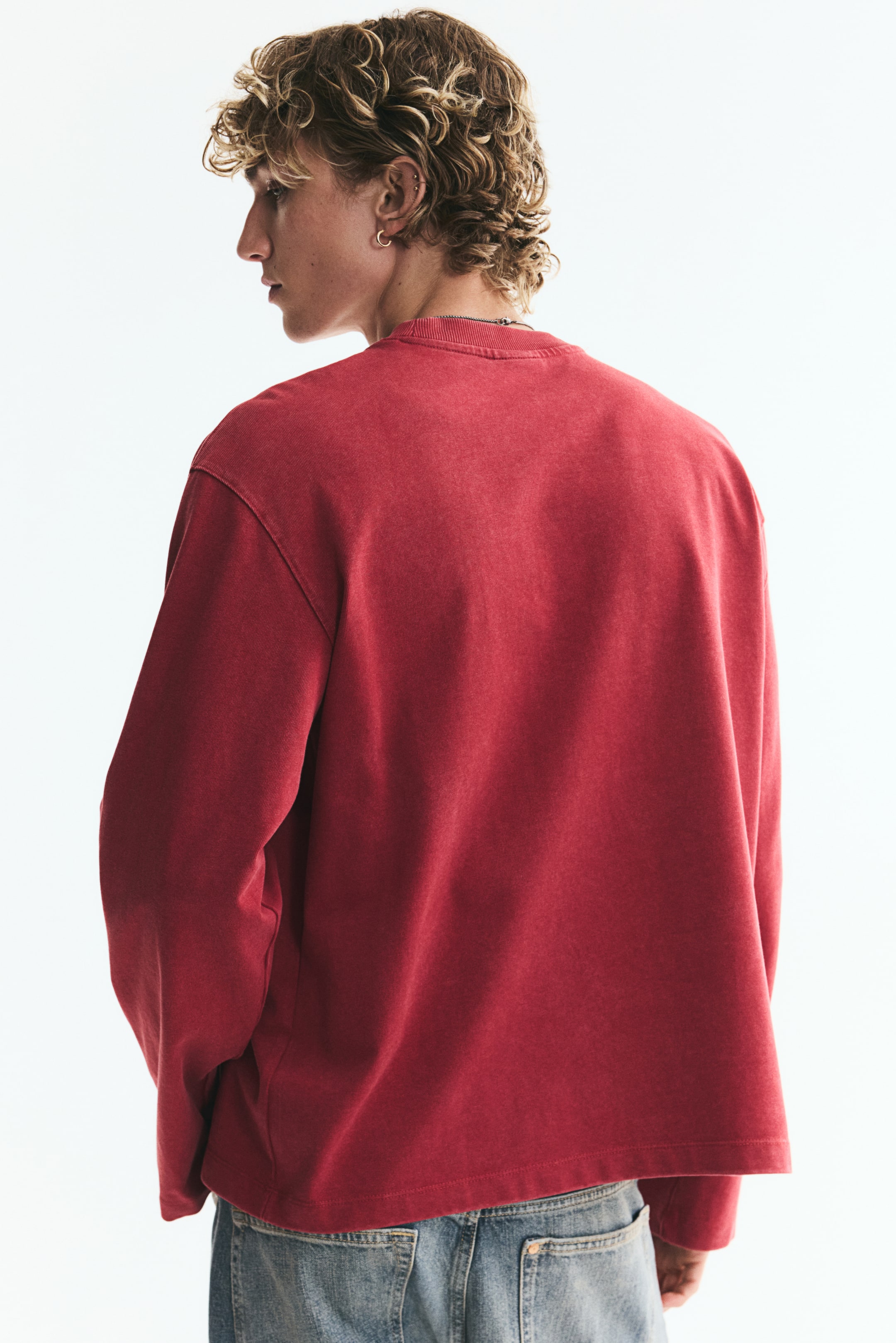 Boxy Relaxed-Fit Long-Sleeved T-Shirt