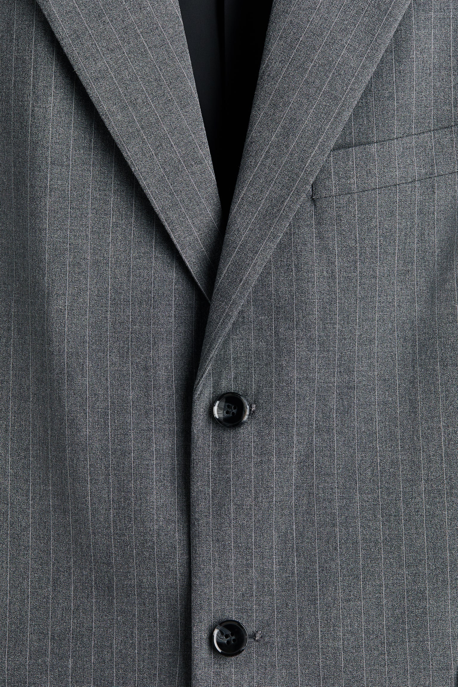 Однобортний піджак Oversized Fit - Сірий/тонка смужка - 7