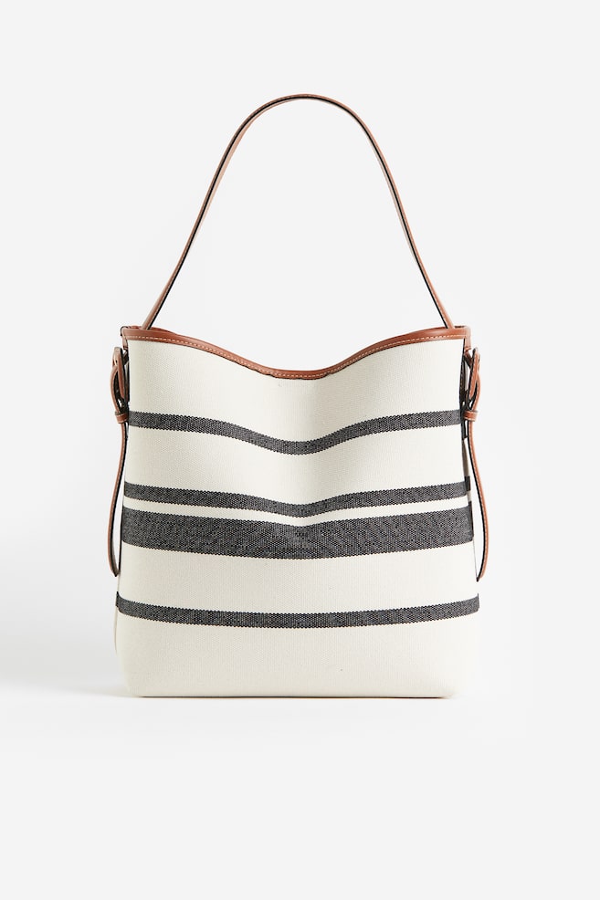 Shoulder bag - Cream/Black striped - 1