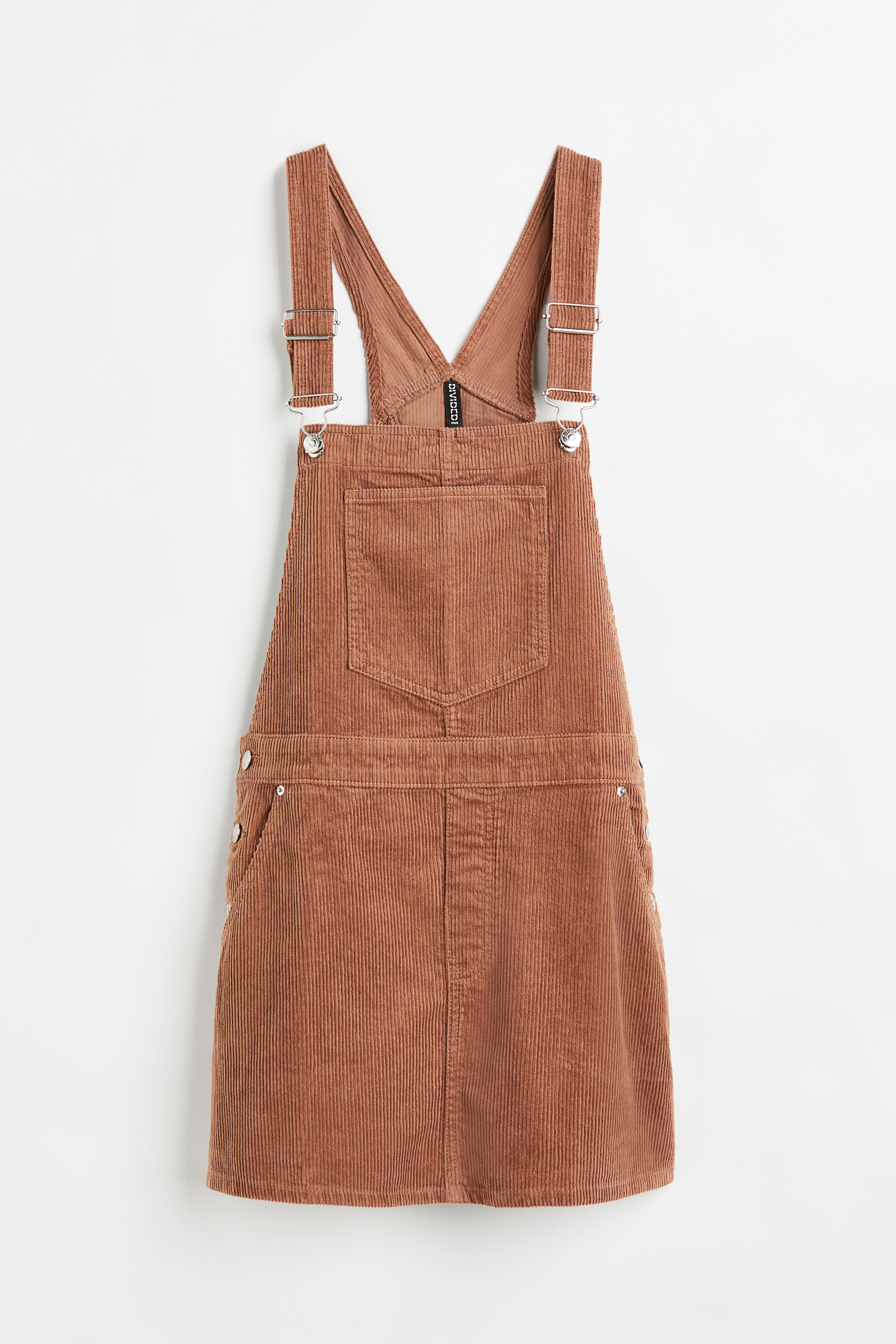 Corduroy Overall Dress - Regular waist - Sleeveless - Brown - Ladies | H&M  US