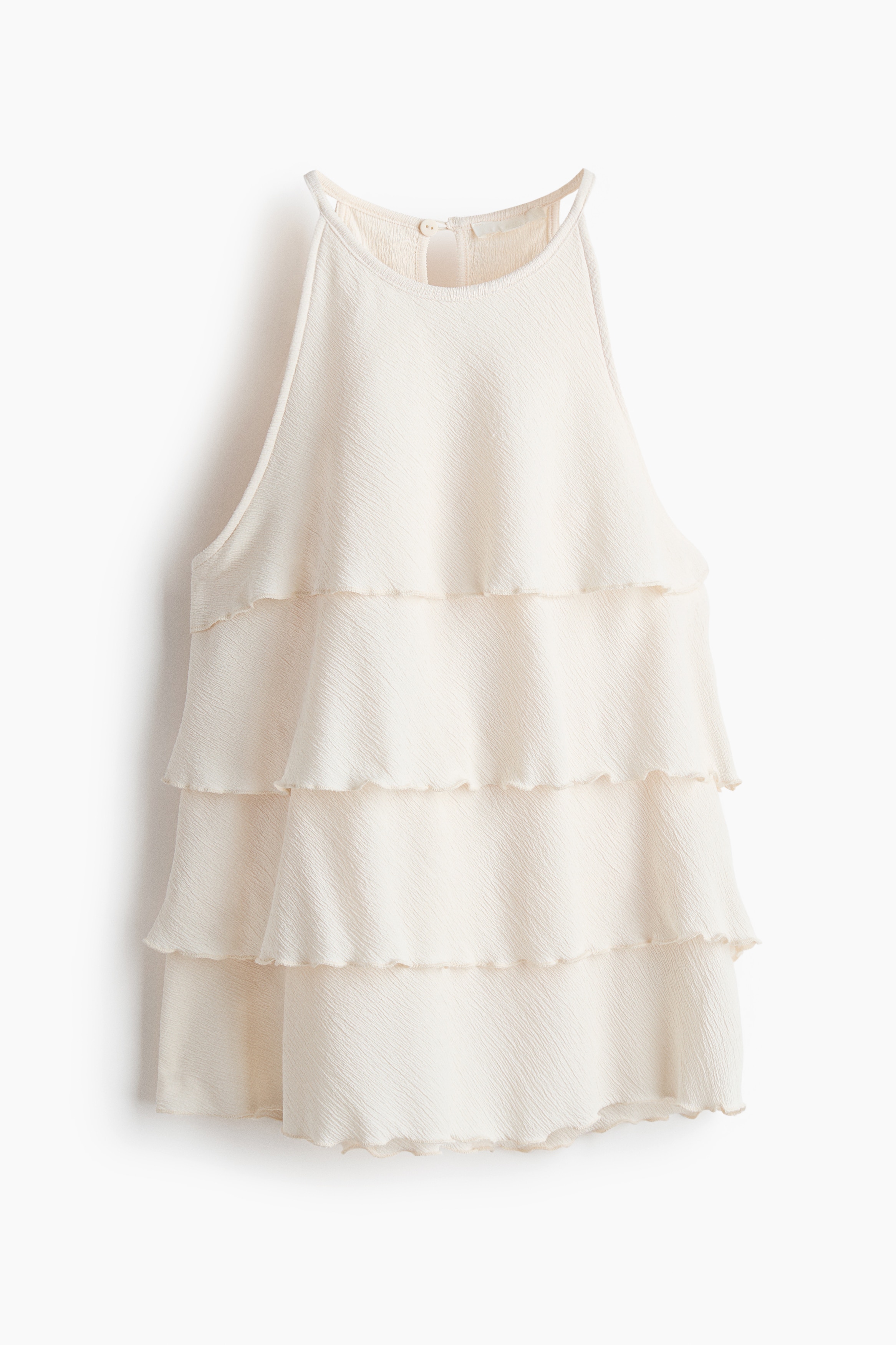 Top escalonado de punto - Marfil