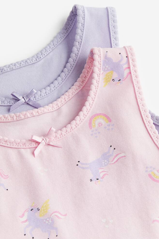 2-pack vest tops - Pink/Unicorns/Light pink/White/Light purple/Forest animals/Light pink/Unicorns/dc - 2