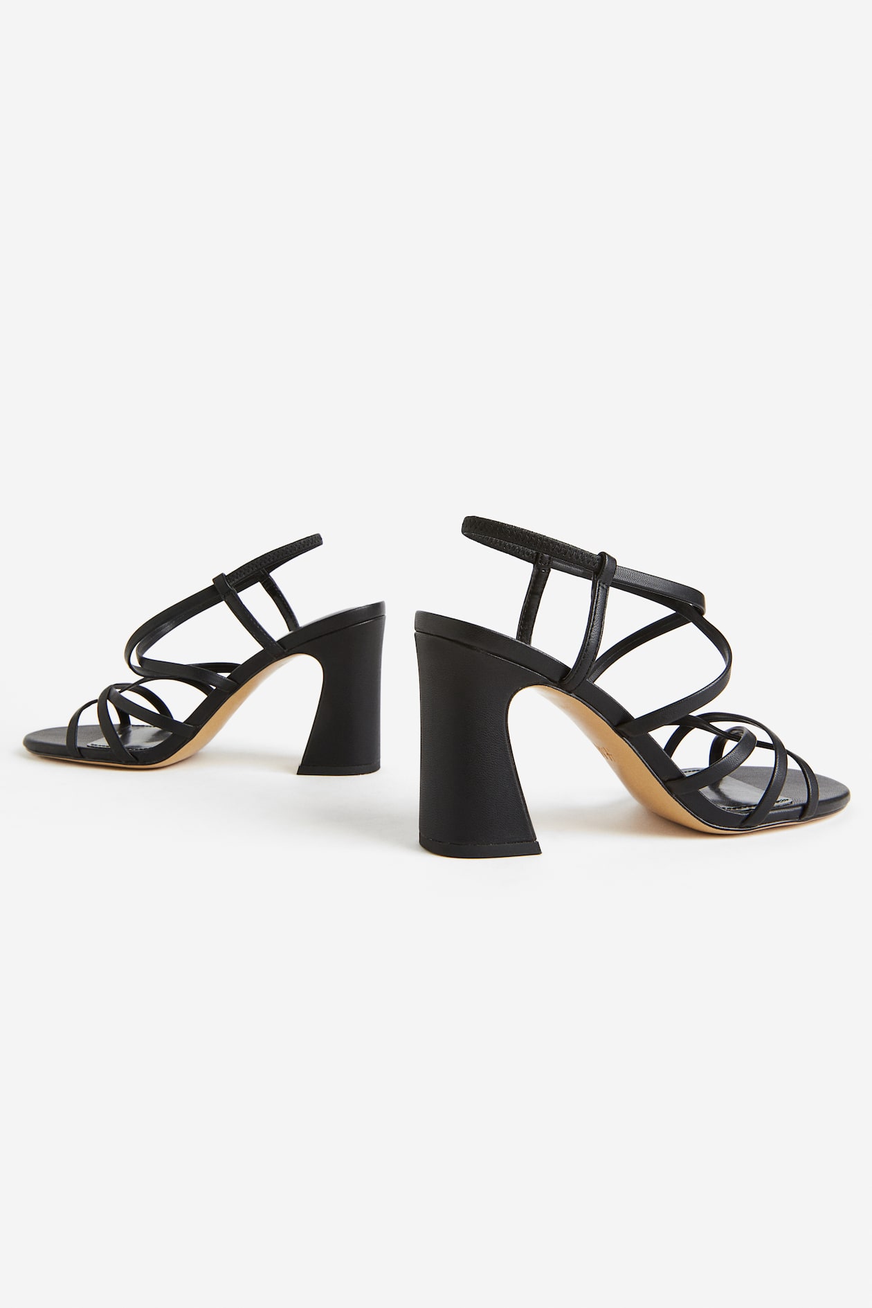 Strappy heeled sandals Black Ladies H&M