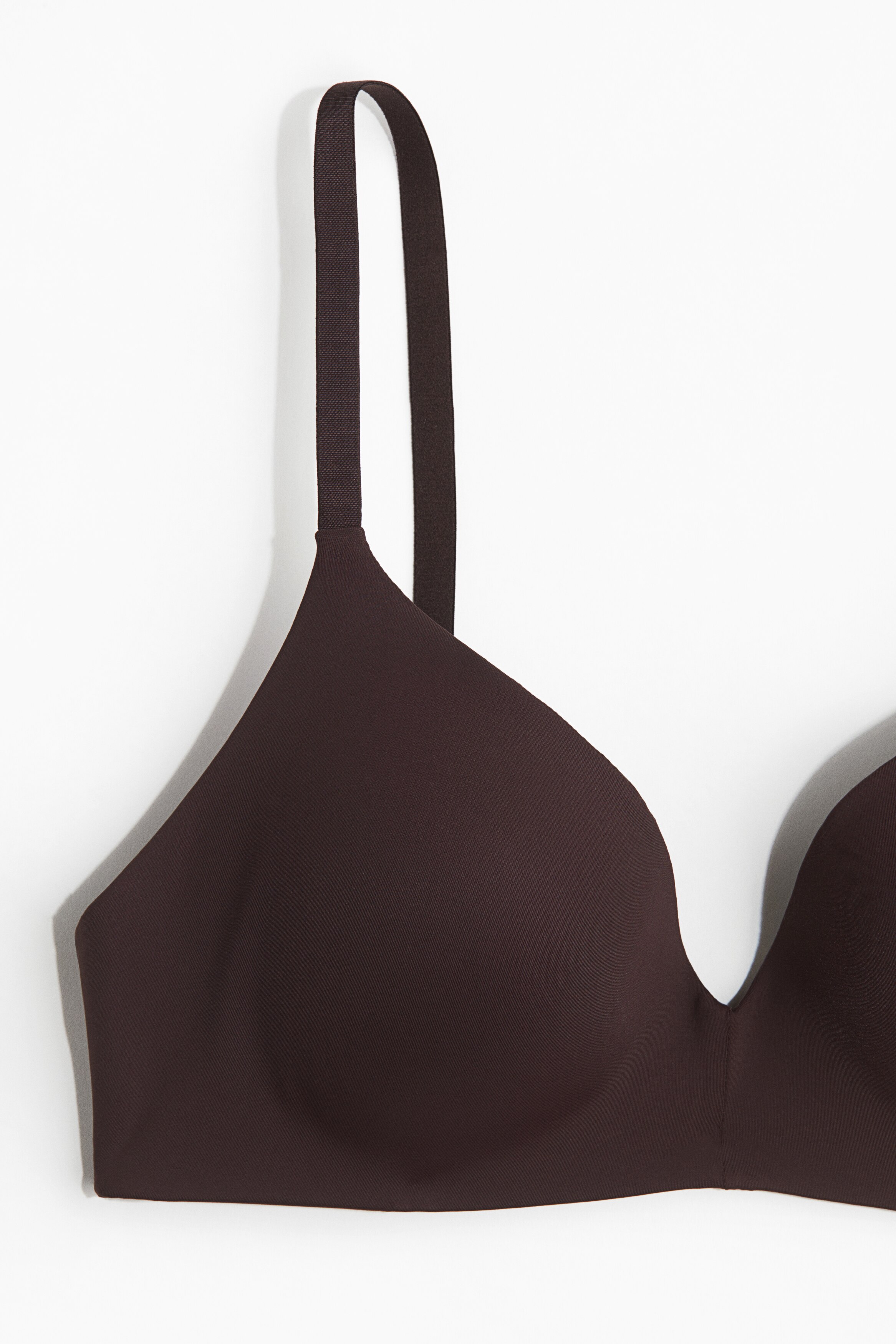 Padded non-wired microfibre bra