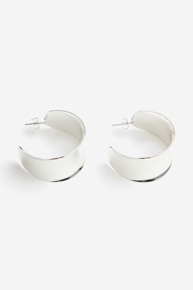 Hoop earrings - Silver-coloured - 1