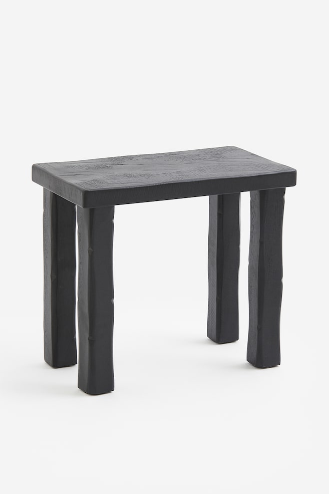 Mango wood stool - Black/Brown - 1