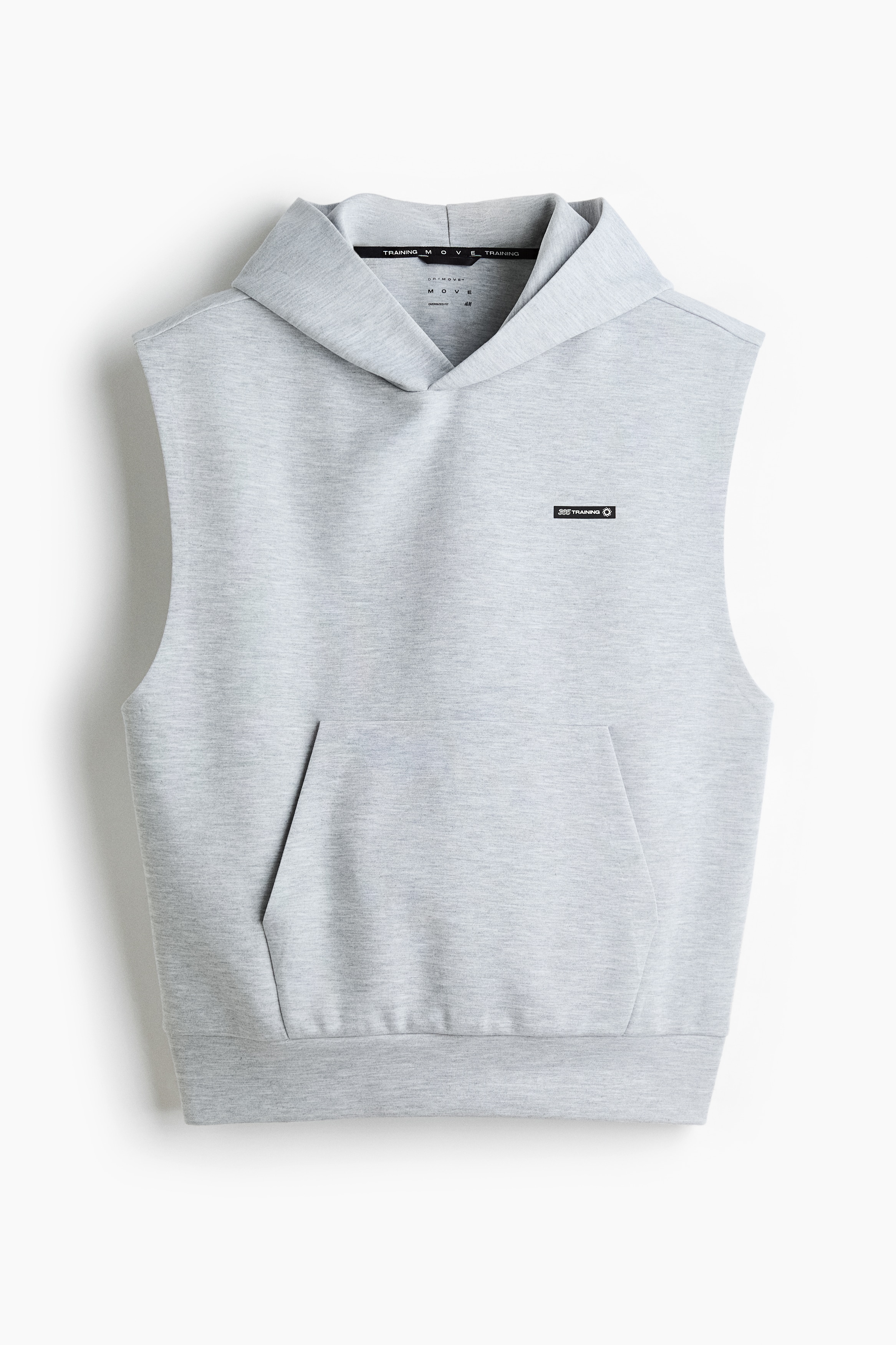 Sleeveless Sports hoodie with DryMove™ - Grey marl/Burgundy/365 Training Team