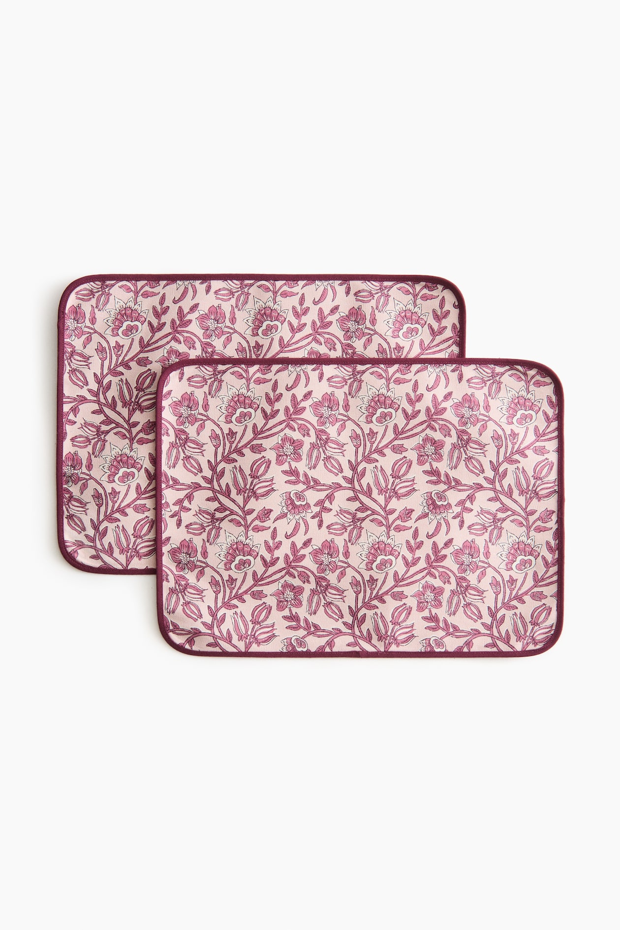 Lot de 2 sets de table déperlants - Rose ancien/fleuri - Home All | H&M FR