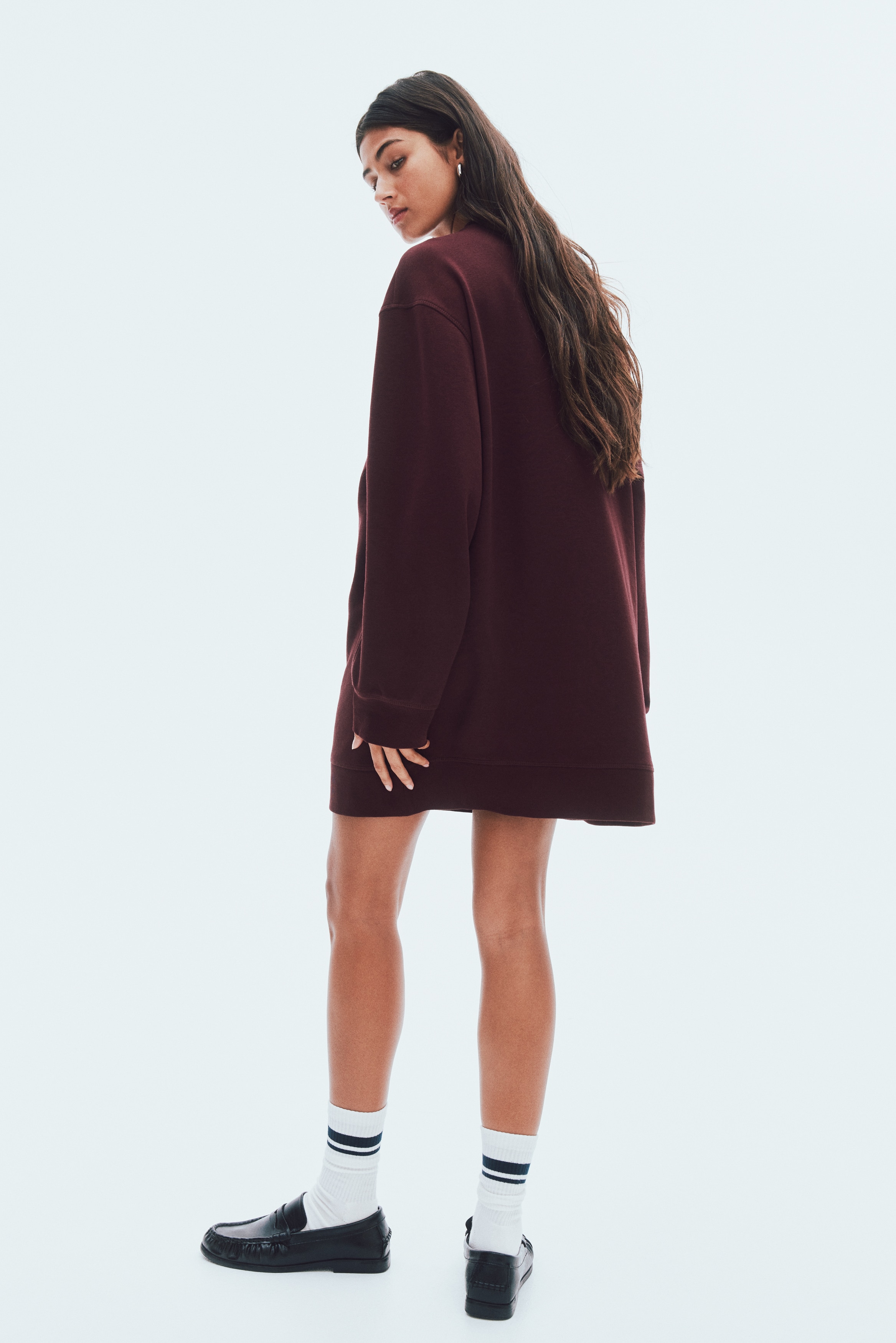 Women's Burgundy Sweatshirt Dress | H&M US