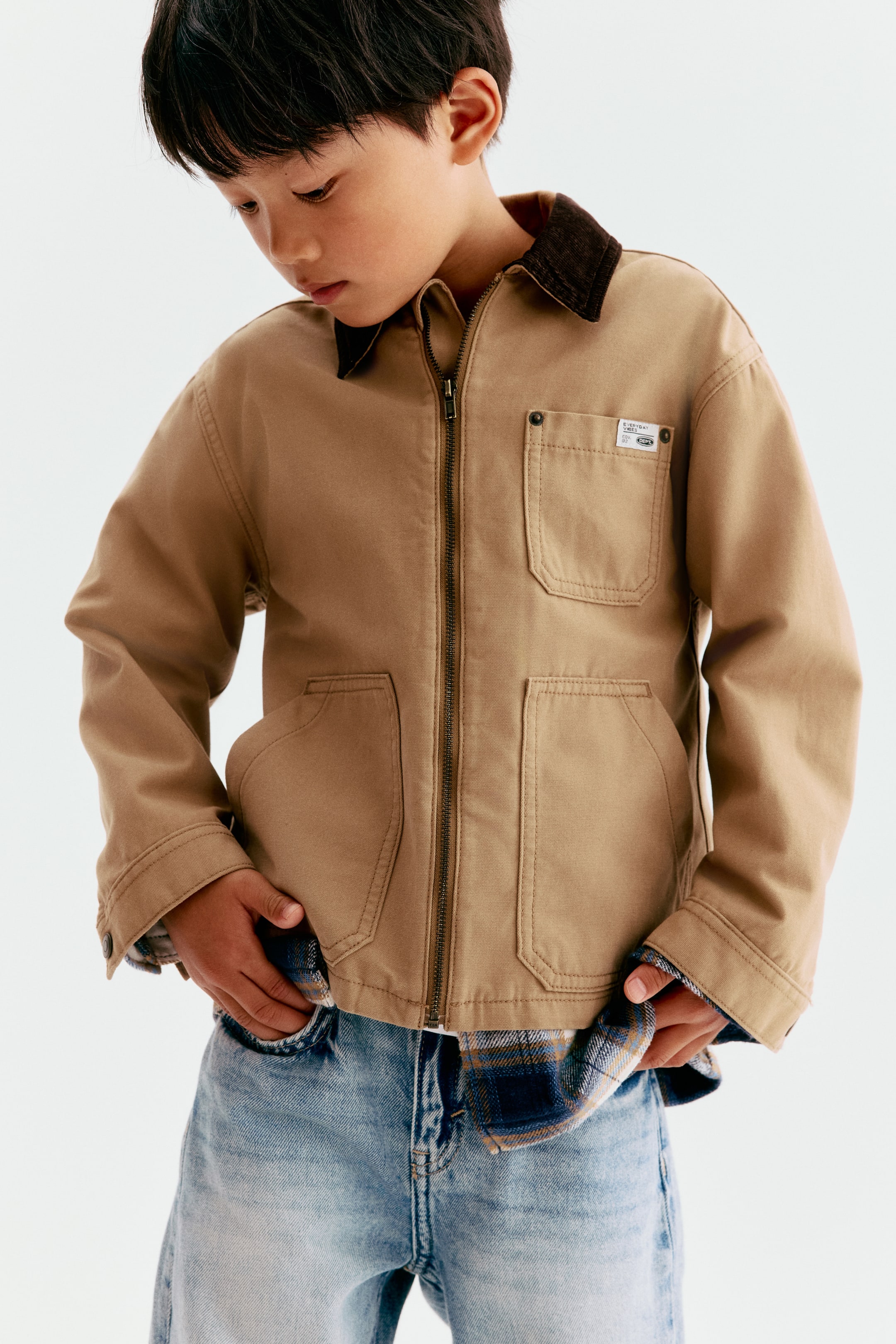Детские топы H&M Corduroy-Collar Cotton Overshirt — фото 5