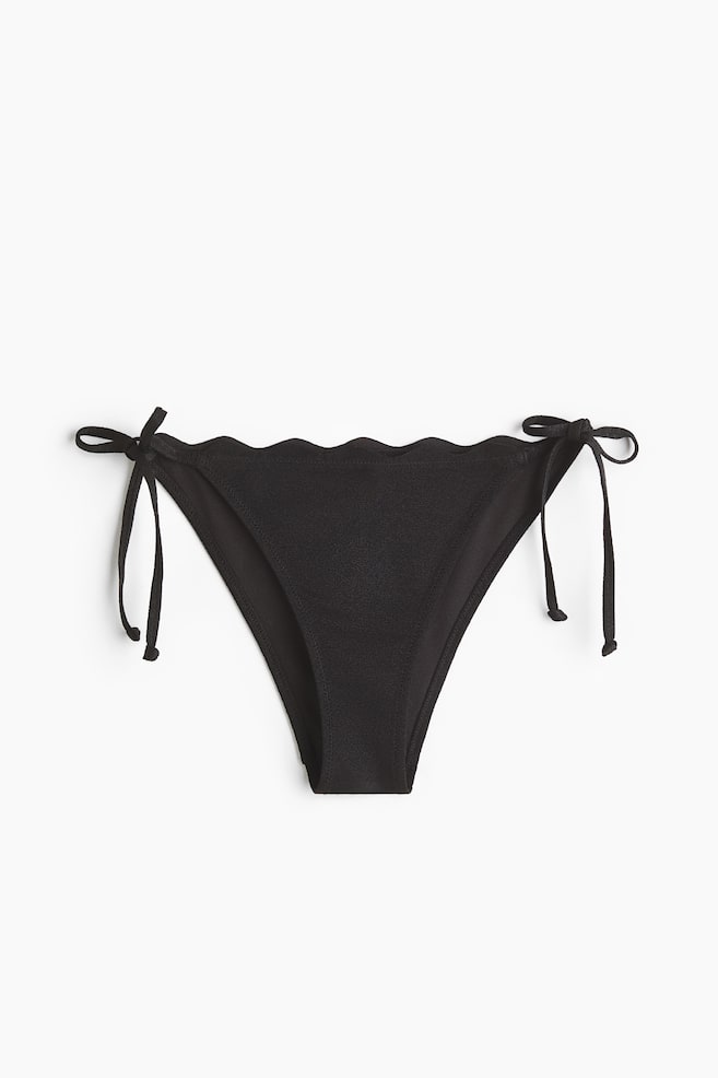Cheeky Tie tanga bikini bottoms - Black - 1