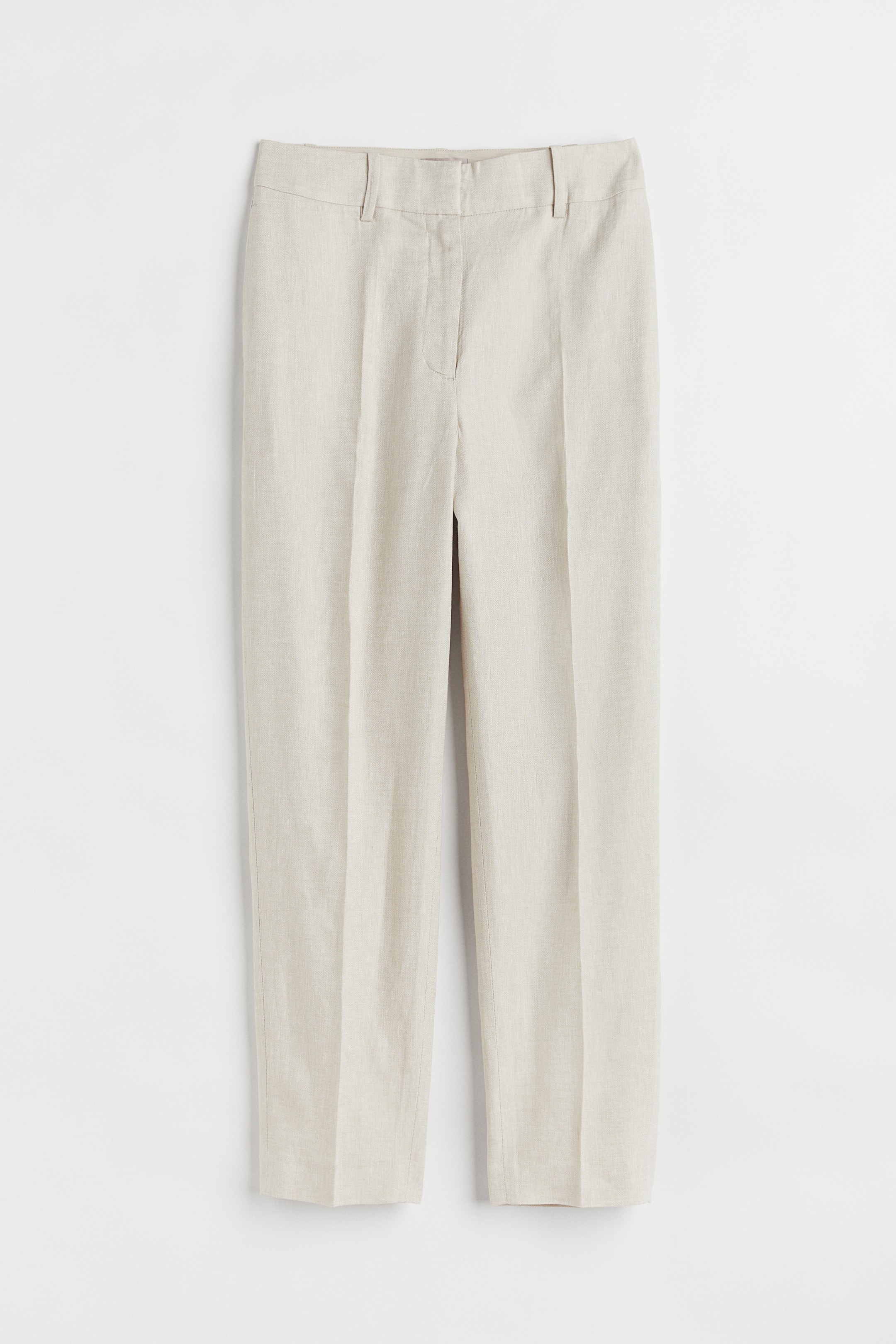 Xem ảnh lớn hơn: Quần dài kiểu may đo linen pha - Màu be nhạt - Ladies | H&M VN 1