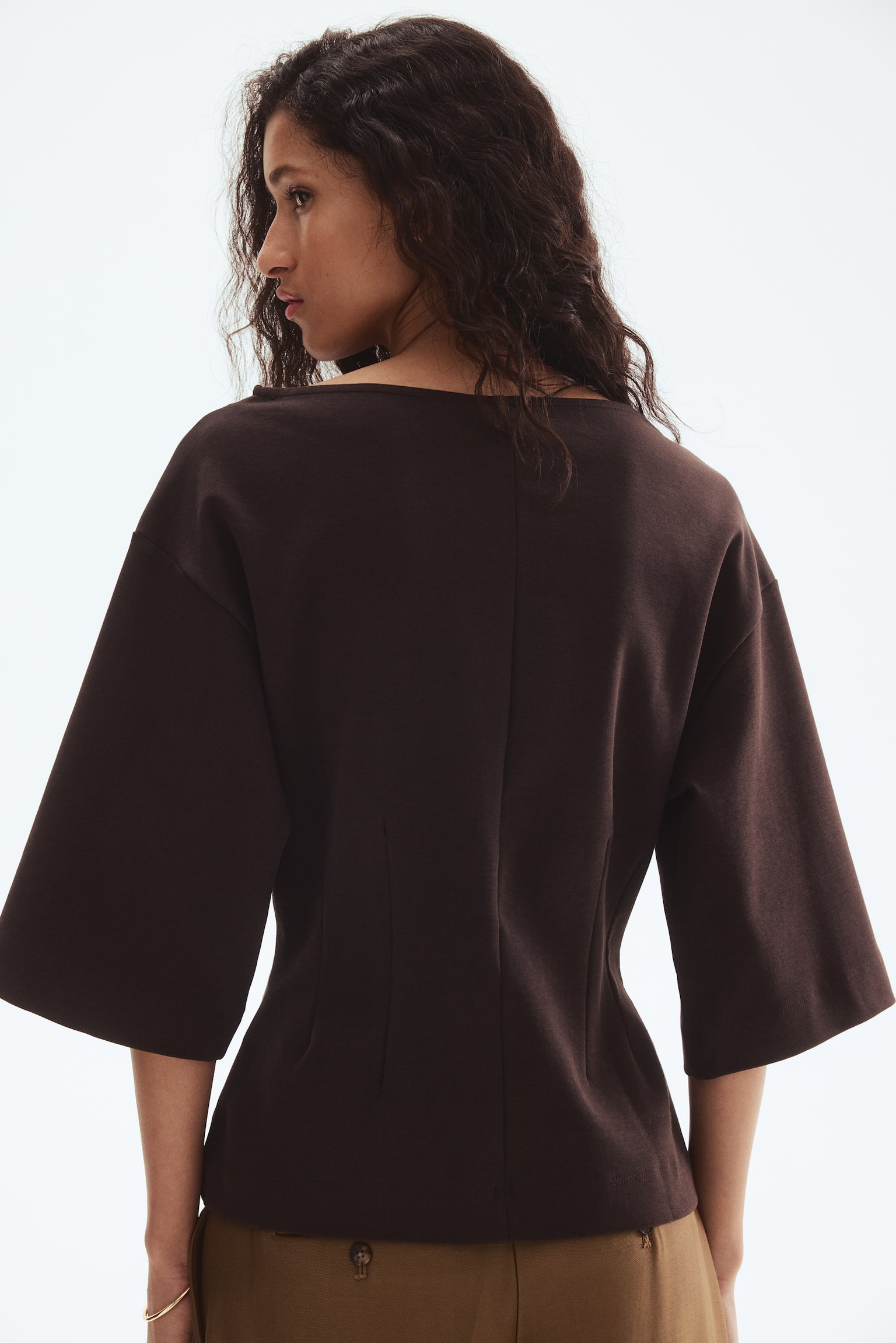 Daralan Belli İnterlok Üst - Koyu kahverengi/Beyaz - 4