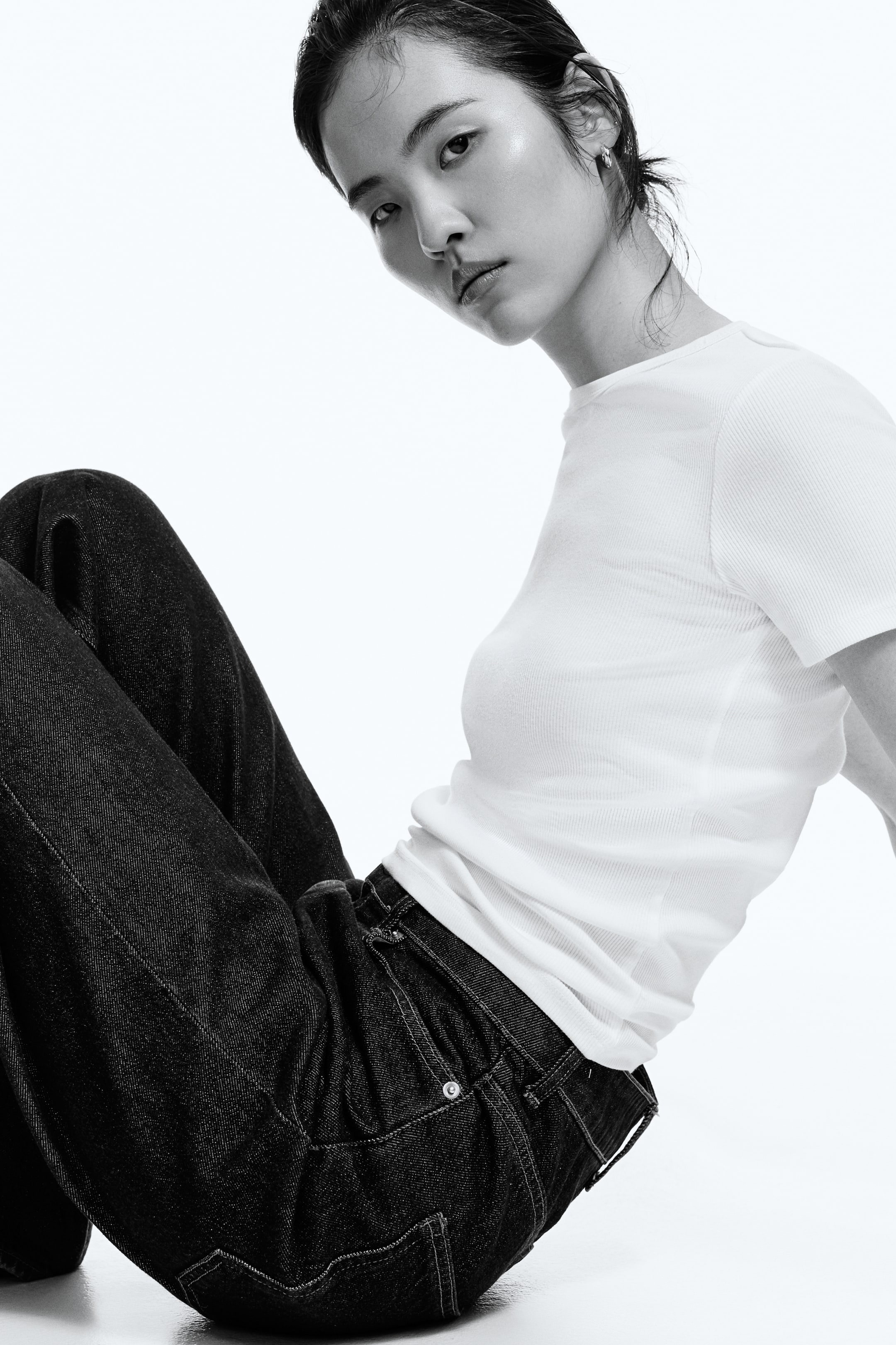 Größeres Bild anzeigen: Geripptes T-Shirt - Weiß - Ladies | H&M AT 6