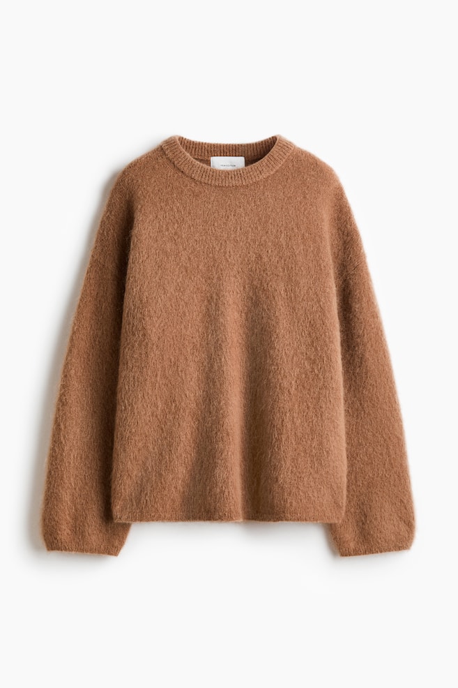 Jersey oversize en mezcla de mohair - Beige oscuro/Violeta empolvado/Azul claro/Naranja quemado/Beige claro/Verde/Gris oscuro/Marrón oscuro/Amarillo mostaza/Negro/Naranja vivo/Burdeos/Marrón empolvado/Blanco - 1