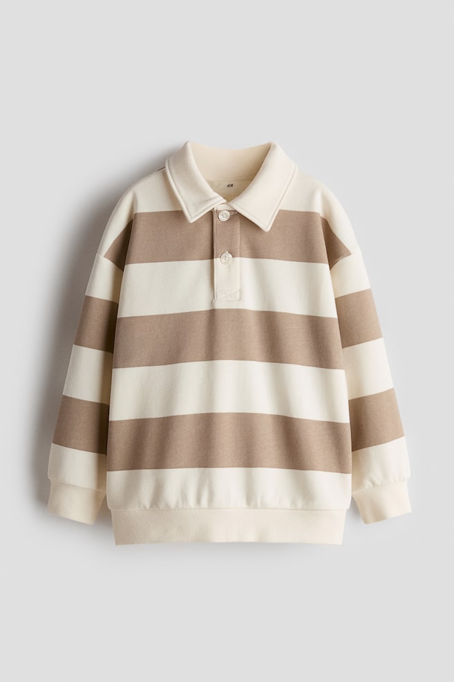 Cotton rugby shirt - Cream/Striped/Burgundy/Striped/Dark green/Striped - 1