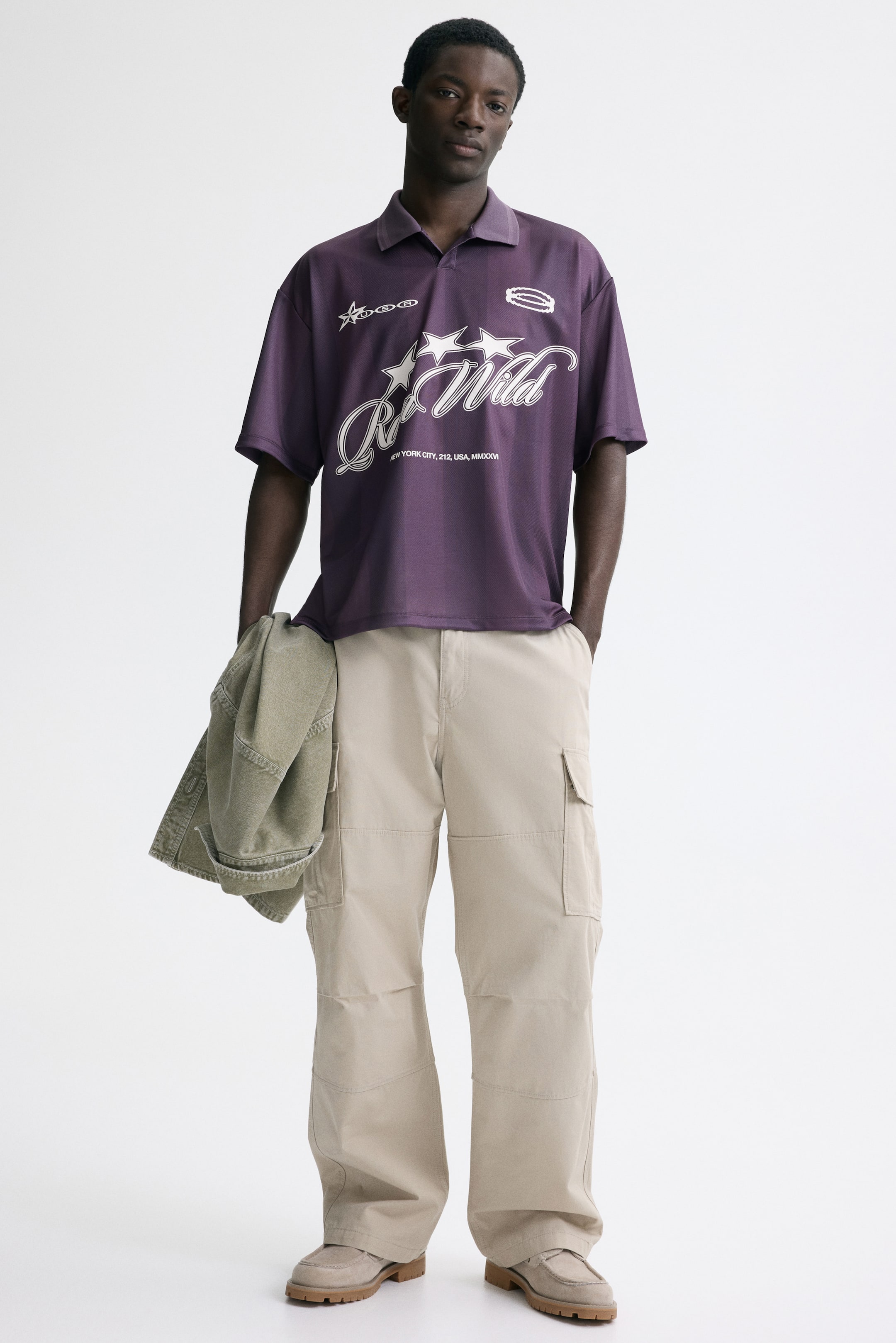 View larger image: Loose-Fit Soccer Shirt - Dark purple/Run Wild - Men | H&M US 3