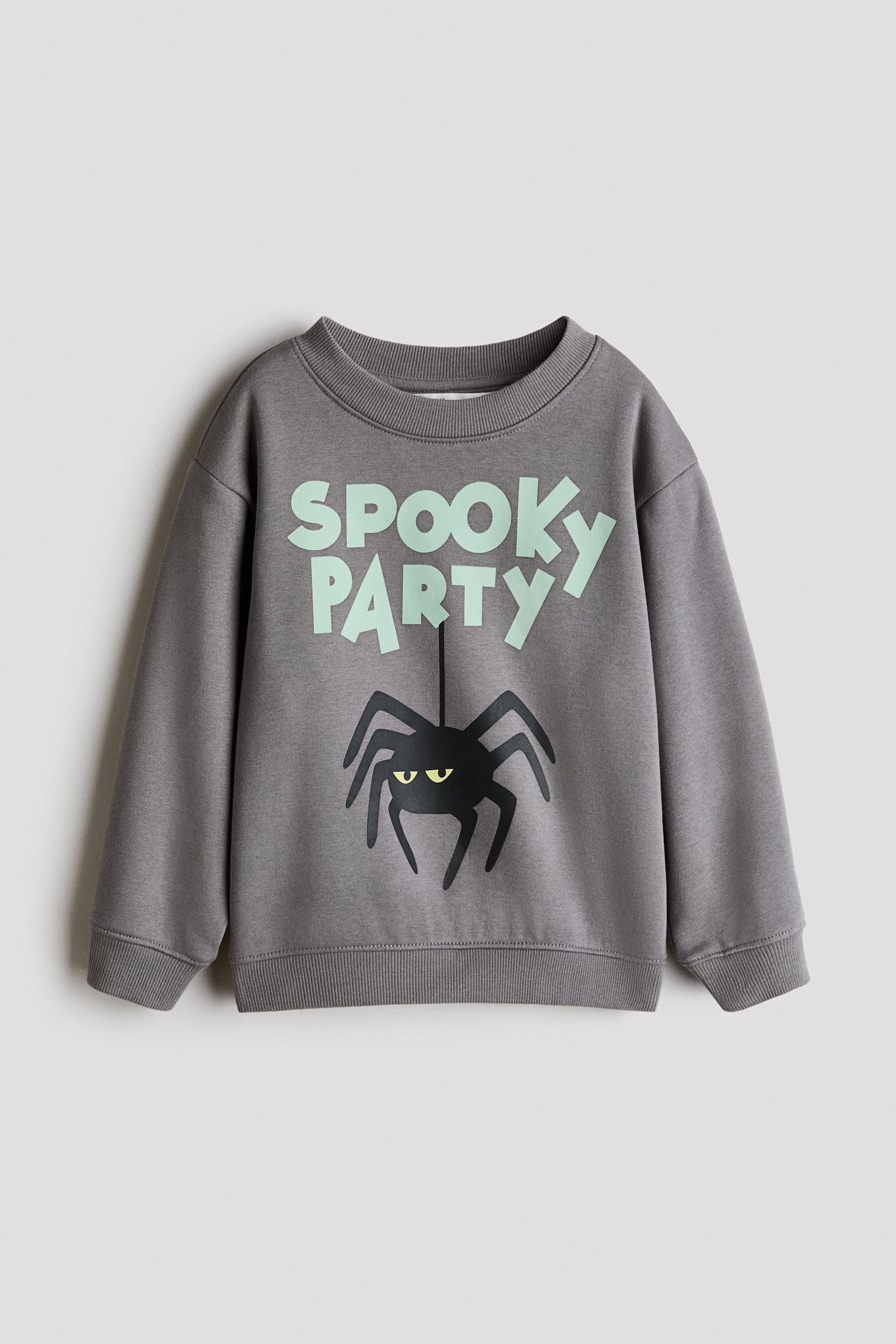 Printed brushed-inside sweatshirt - Grey/Spider/Orange/Jack-o'-lantern/White/Green striped/Light grey marl/Chelsea/Mint green/Skulls/Beige/Dinosaurs/Cream/New York Diner/Dark brown/Lion/Light beige/Dinosaurs