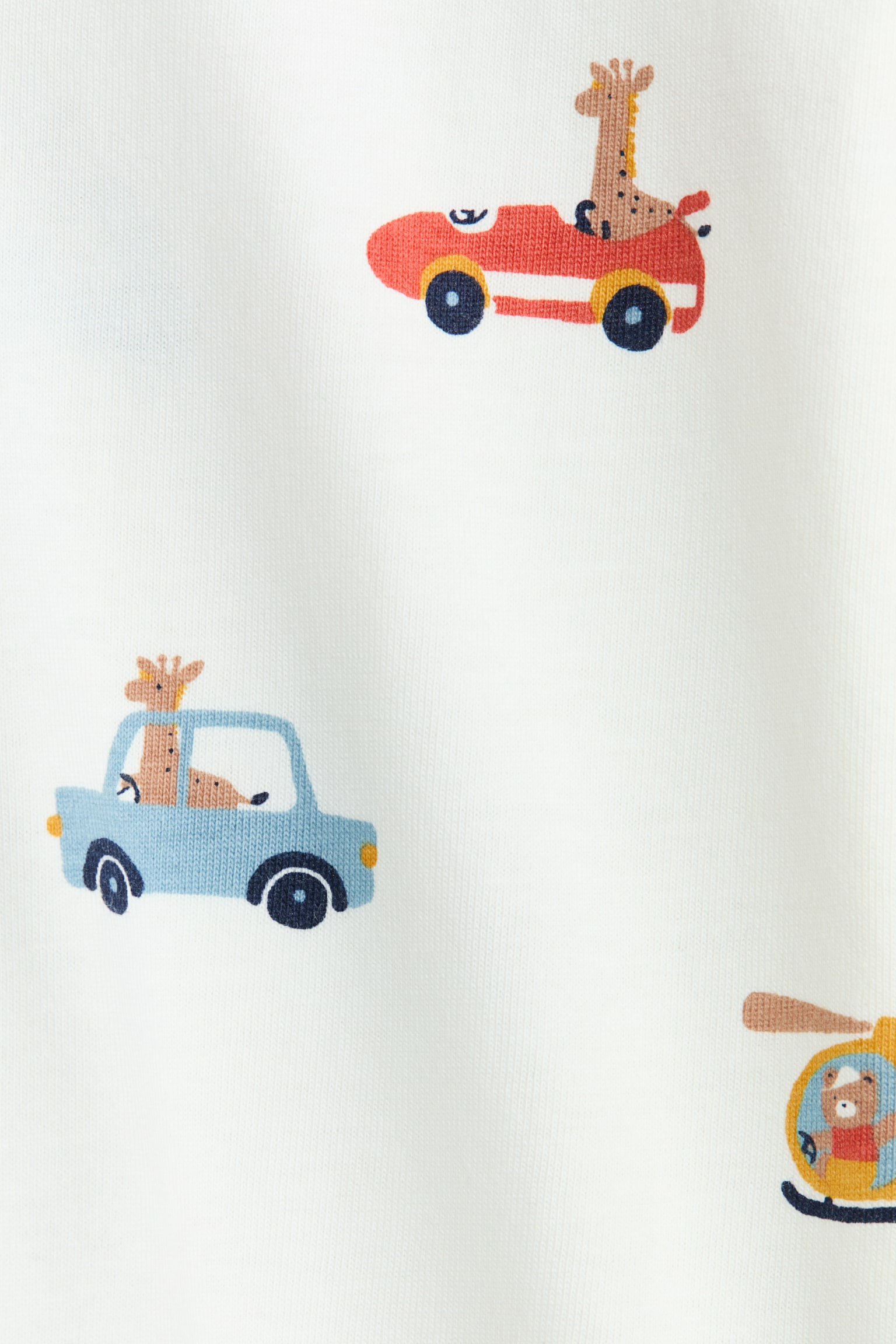 Bộ ngủ hoa văn - Màu trắng/Xe cộ/Màu trắng/Trái tim/Light green/Dinosaurs - 2