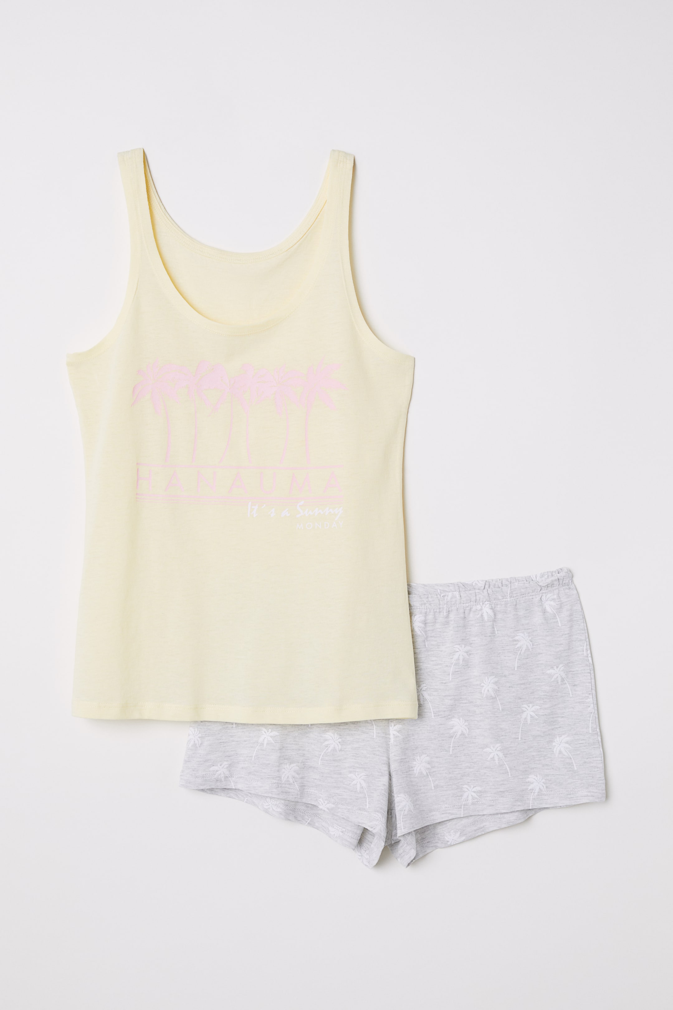 View larger image: Pyjama vest top and shorts - Yellow/Hanauma - Ladies | H&M GB 1