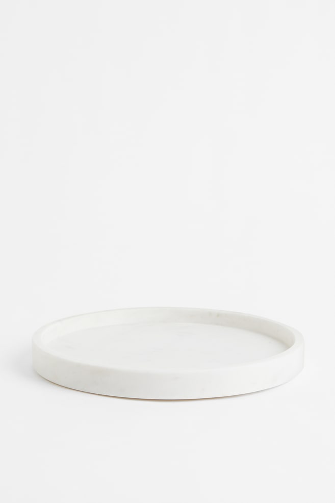 Round marble tray - White/Marble/Grey/Marble-patterned - 1