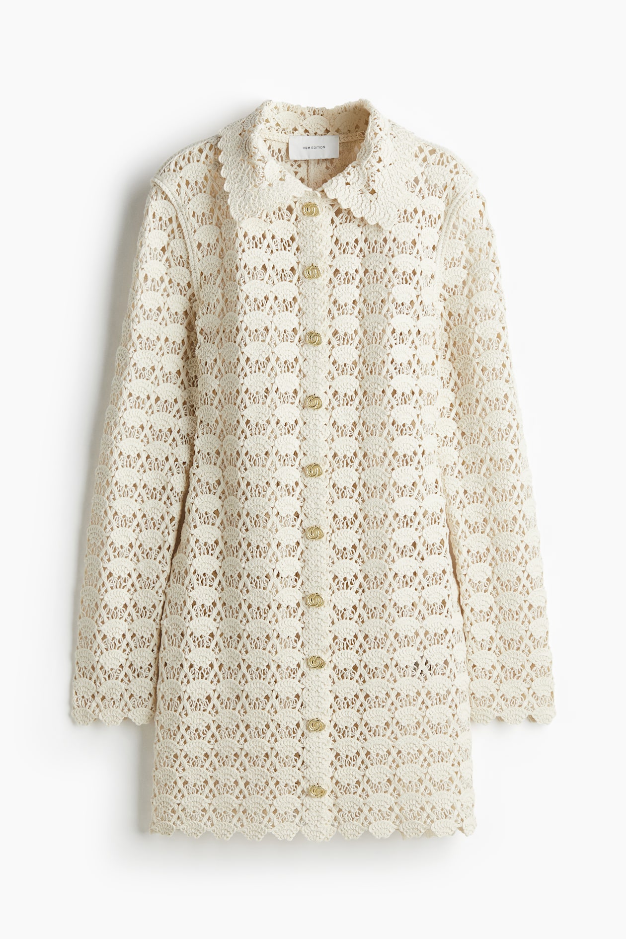 Women's Cream Crochet-Look Dress | H&M US