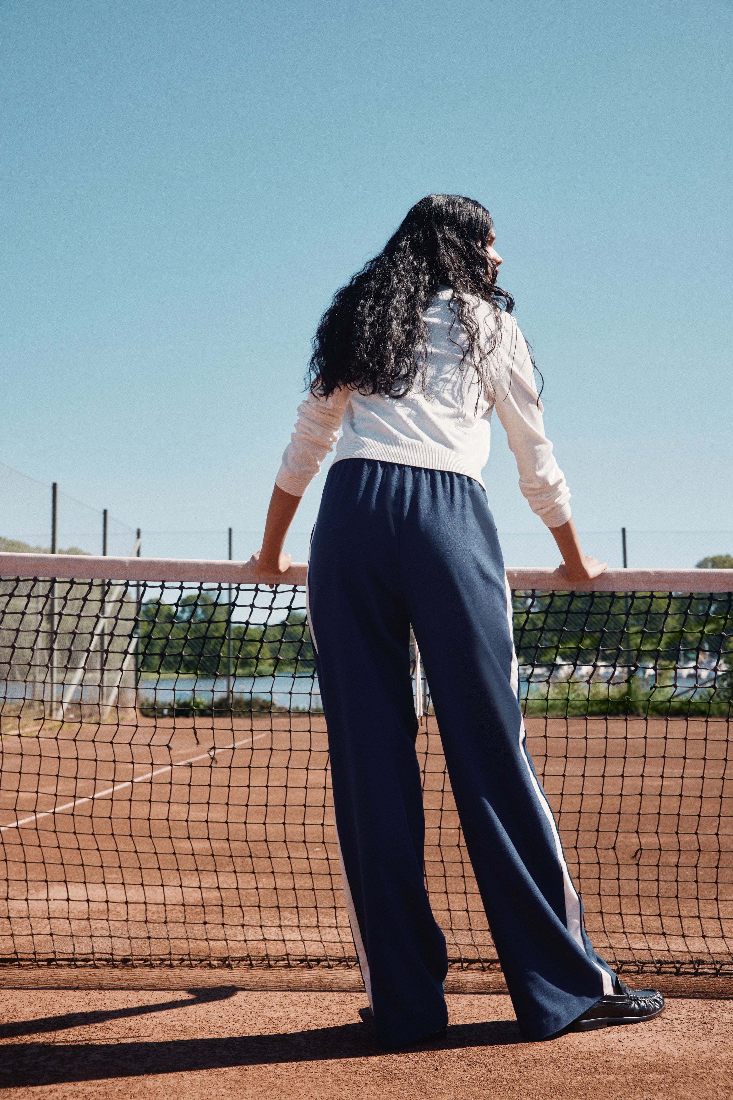 Wide drawstring trousers