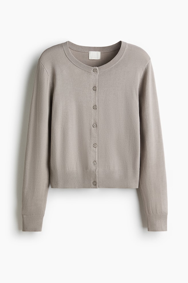 Cardigan in maglia fine - Greige chiaro/Nero/Crema/Talpa scuro/Beige chiaro/Turchese polvere chiaro/Marrone scuro/Arancione brillante/Verde oliva - 1