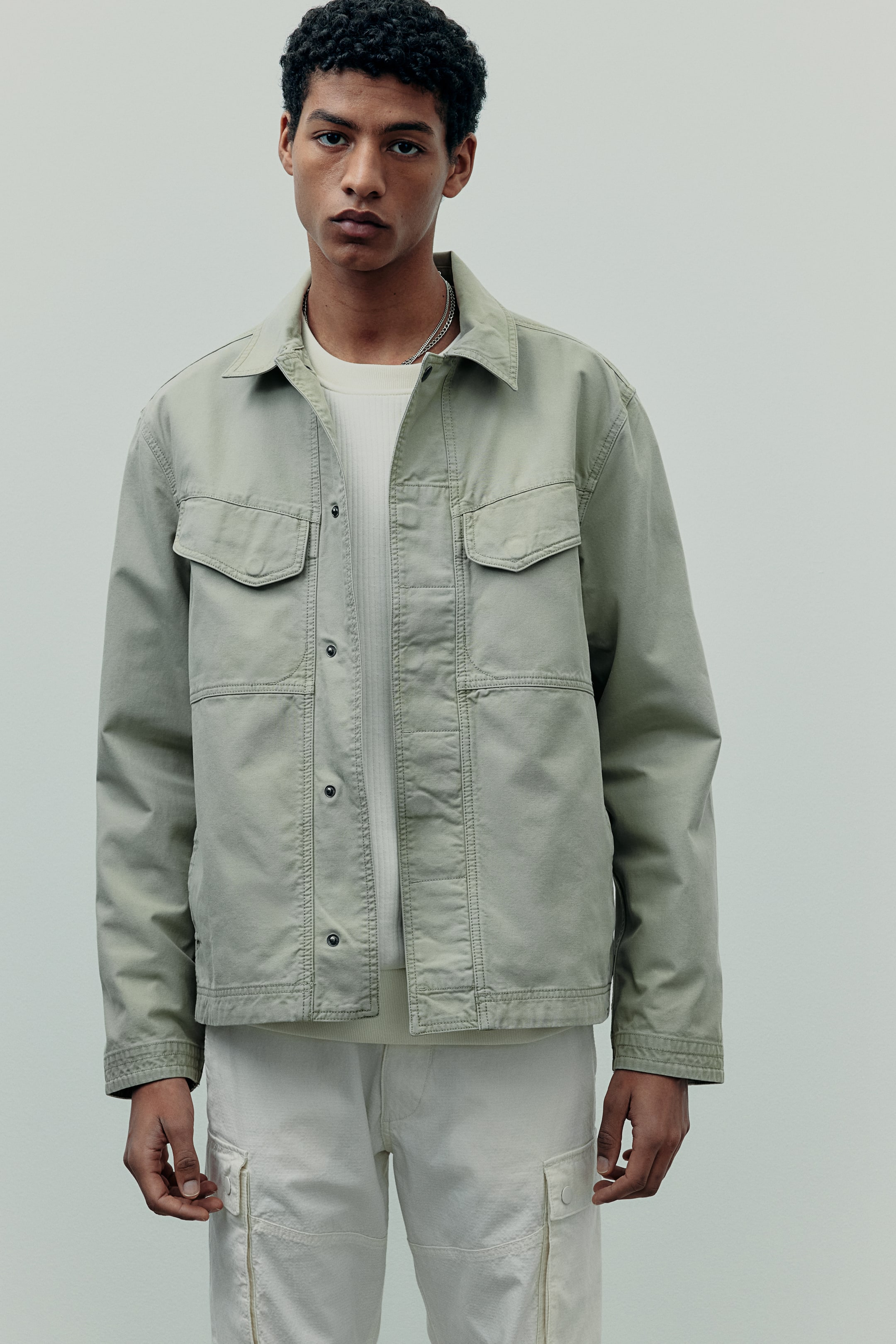 Regular Fit Canvas Overshirt