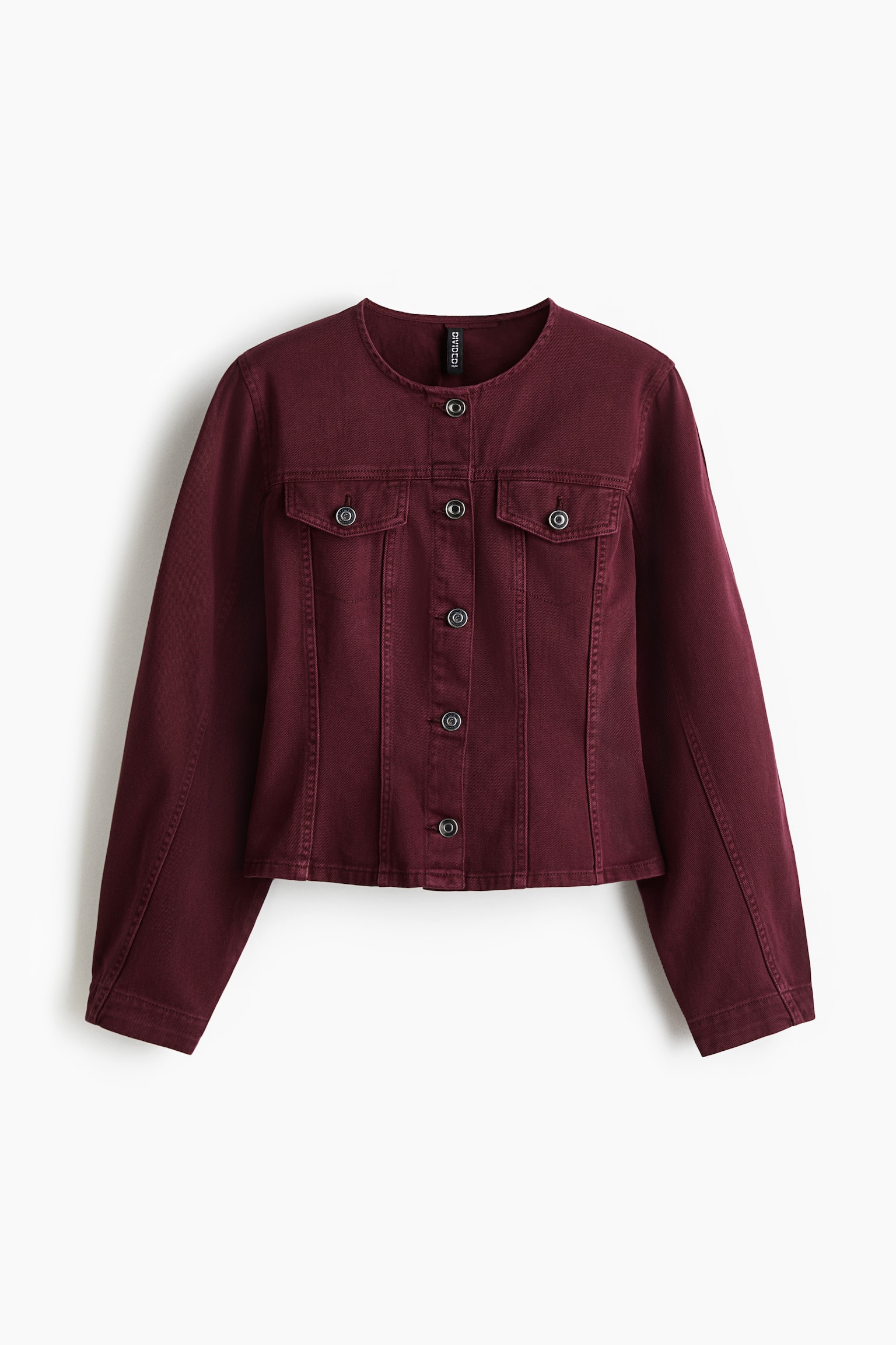 Женская рубашка H&M Defined-Waist Twill, цвет: Бордовый — фото 1