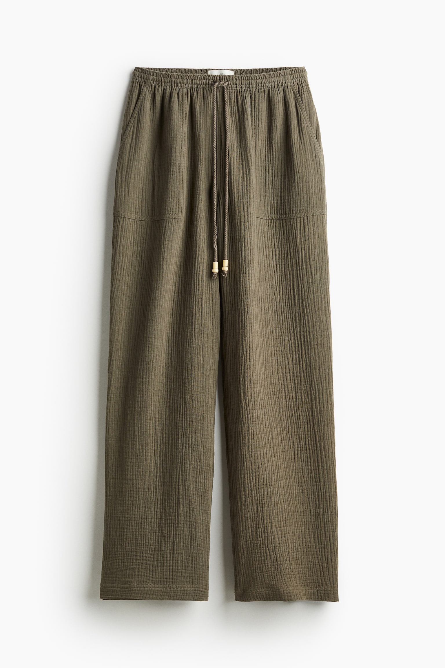 Muslin Pull On Pants - Dark khaki green/Black - 2