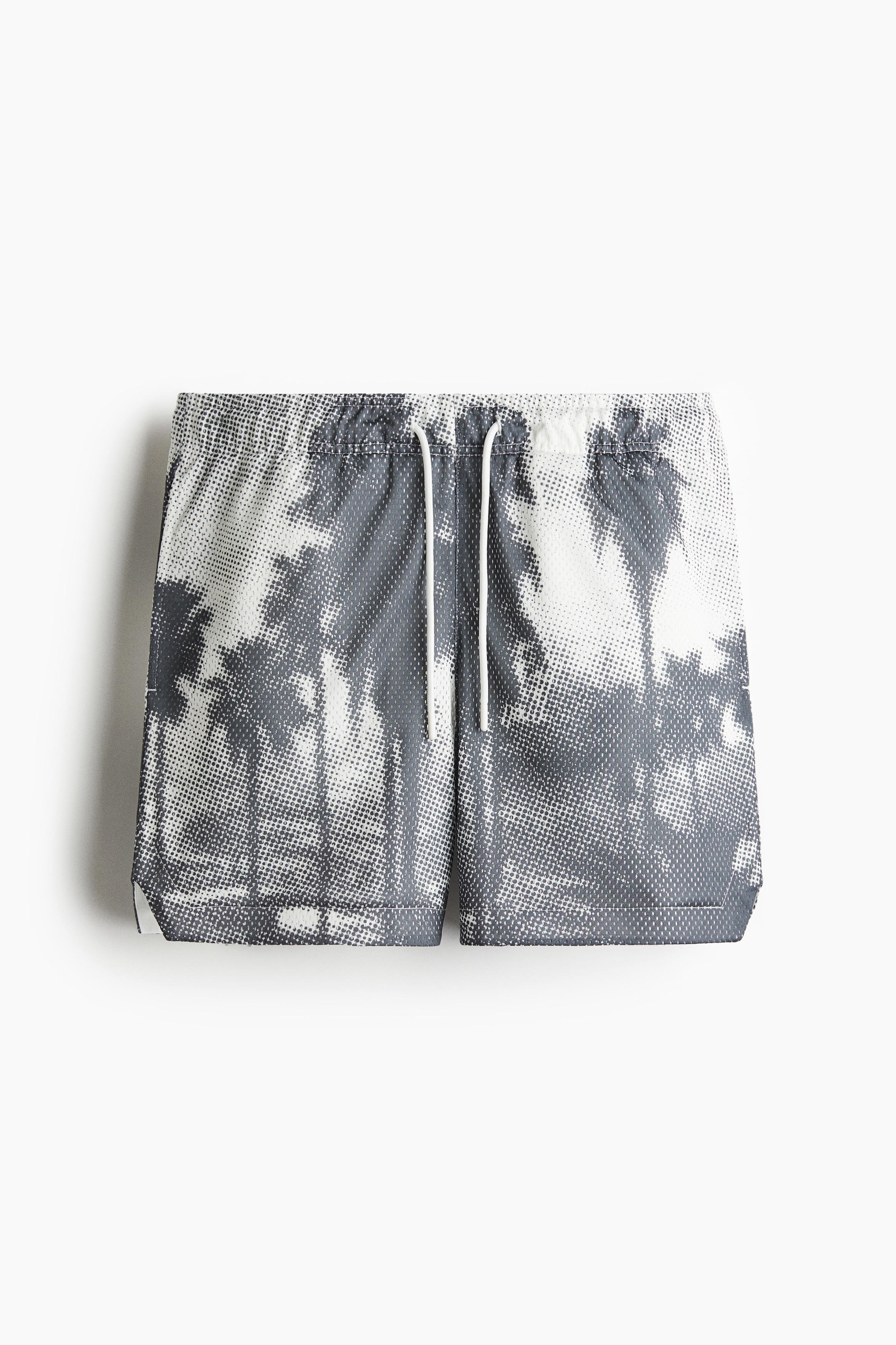 Regular Fit Printed mesh shorts - Grey/Palm trees
