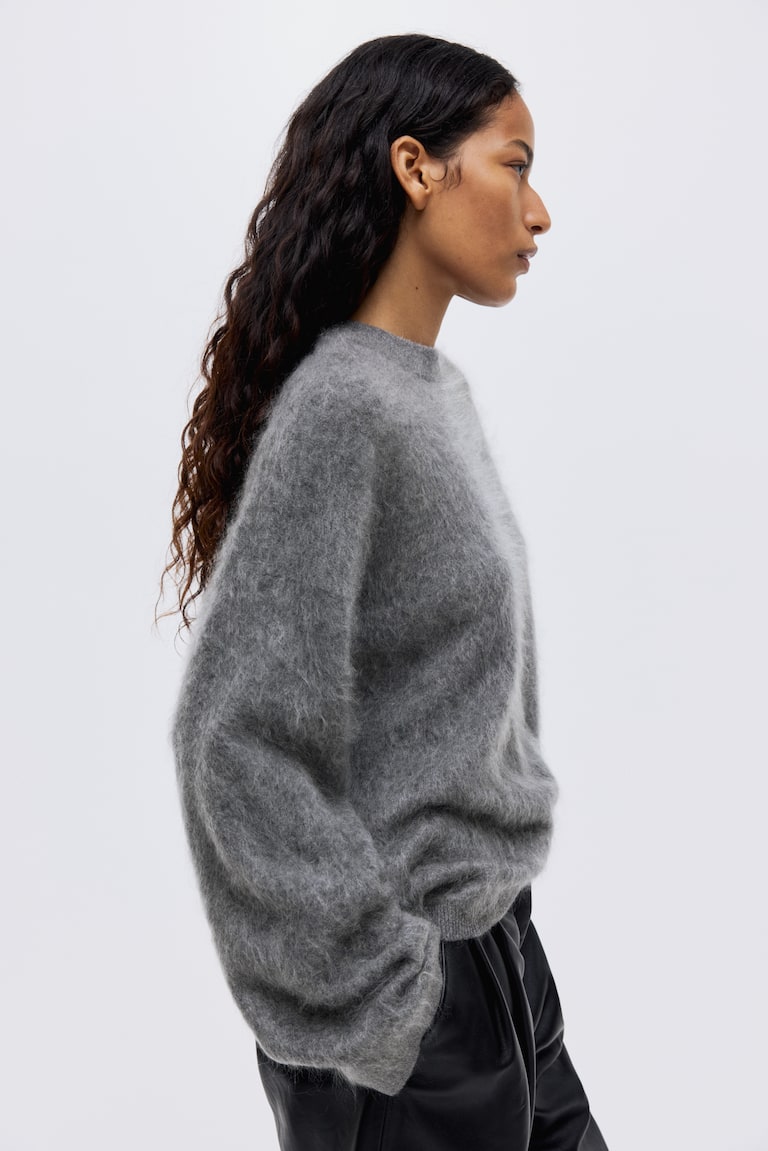 Brushed Cashmere Sweater Gray Ladies H&M US