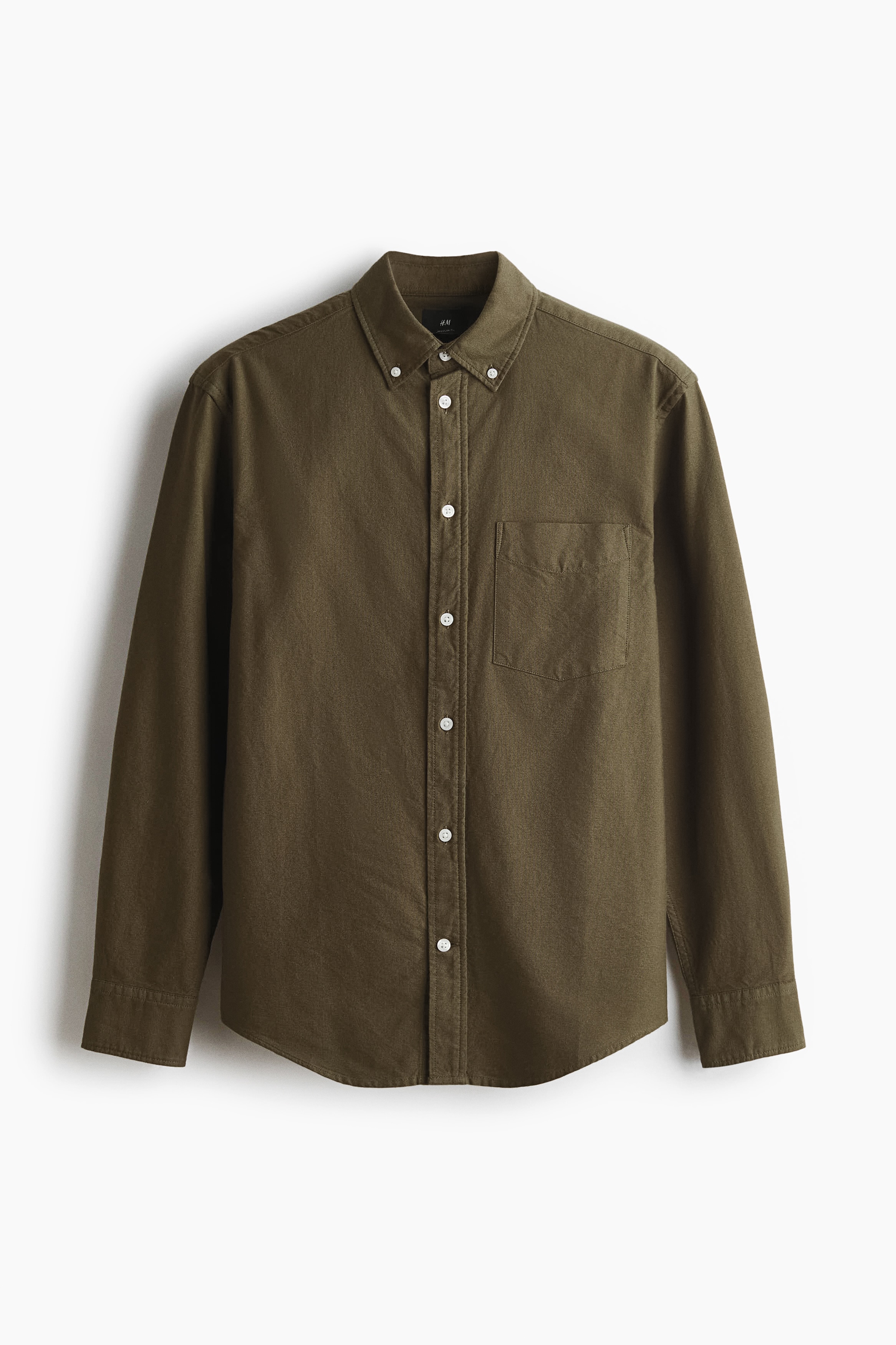 Regular Fit Oxford Shirt - Dark khaki green/White/Green/striped/Light yellow/Light blue/Black/Light beige/Light blue/striped/Sage green/Burgundy