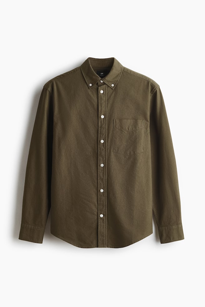 Regular Fit Oxford shirt - Dark khaki green/White/Light yellow/Light blue/Dark brown/Black/Light blue/Striped/Light pink/White/Striped/Dark khaki green/White/Striped/Red/Striped/Green/Striped/Pink/Striped/Dark grey/Cream/Striped/Burgundy - 1