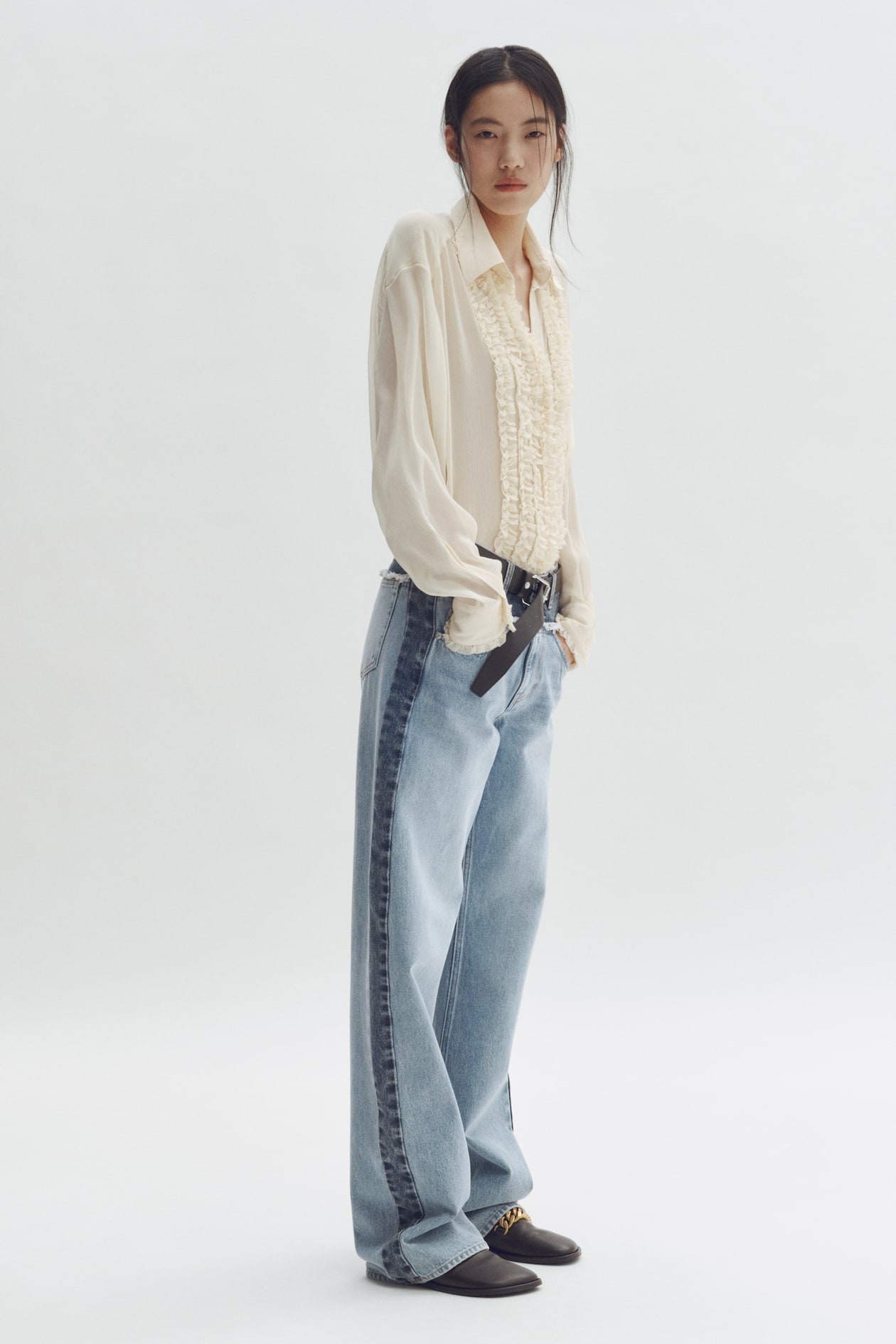 Two-Tone Straight-Leg Jeans - image 2