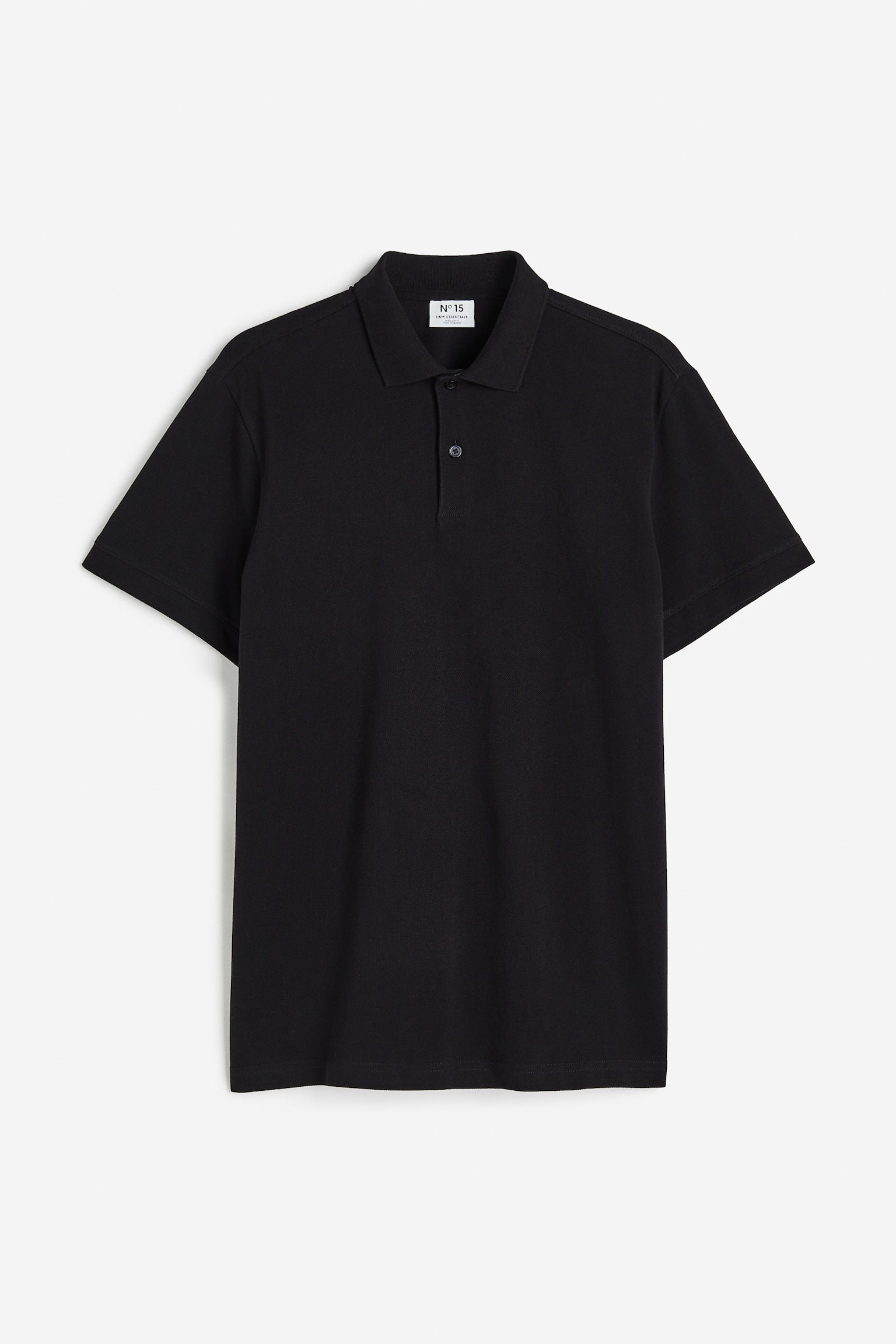 Regular Fit Piqué Polo Shirt - Black/Cream - 1