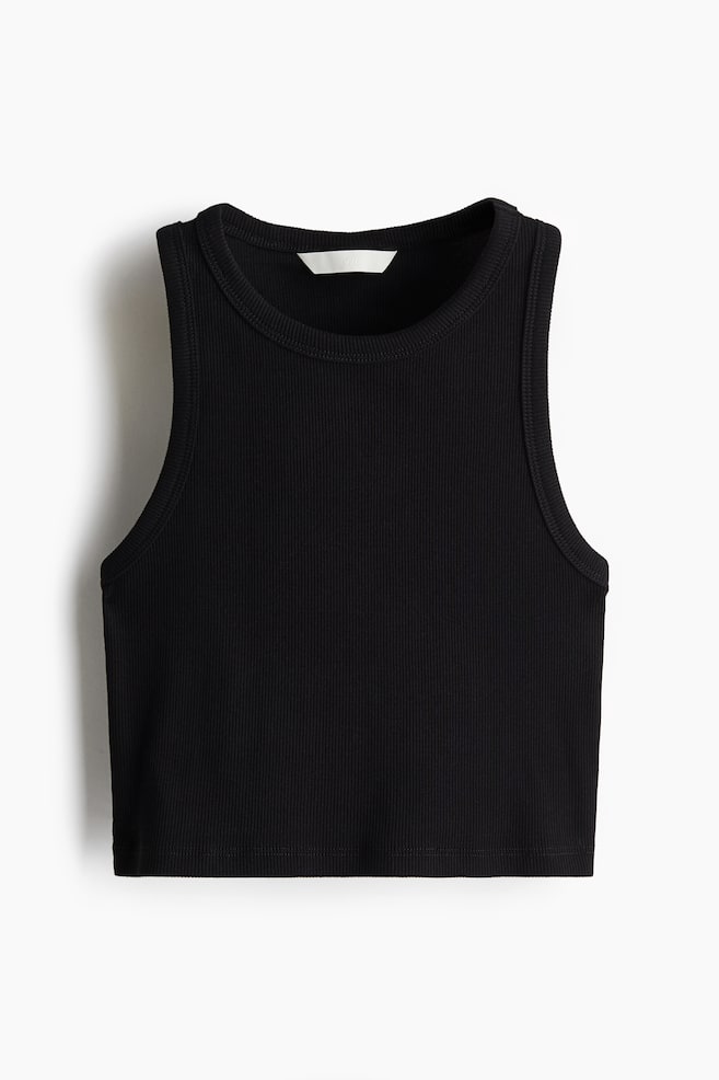 Cropped vest top - Black/Cream/Black striped/Brown/White - 1