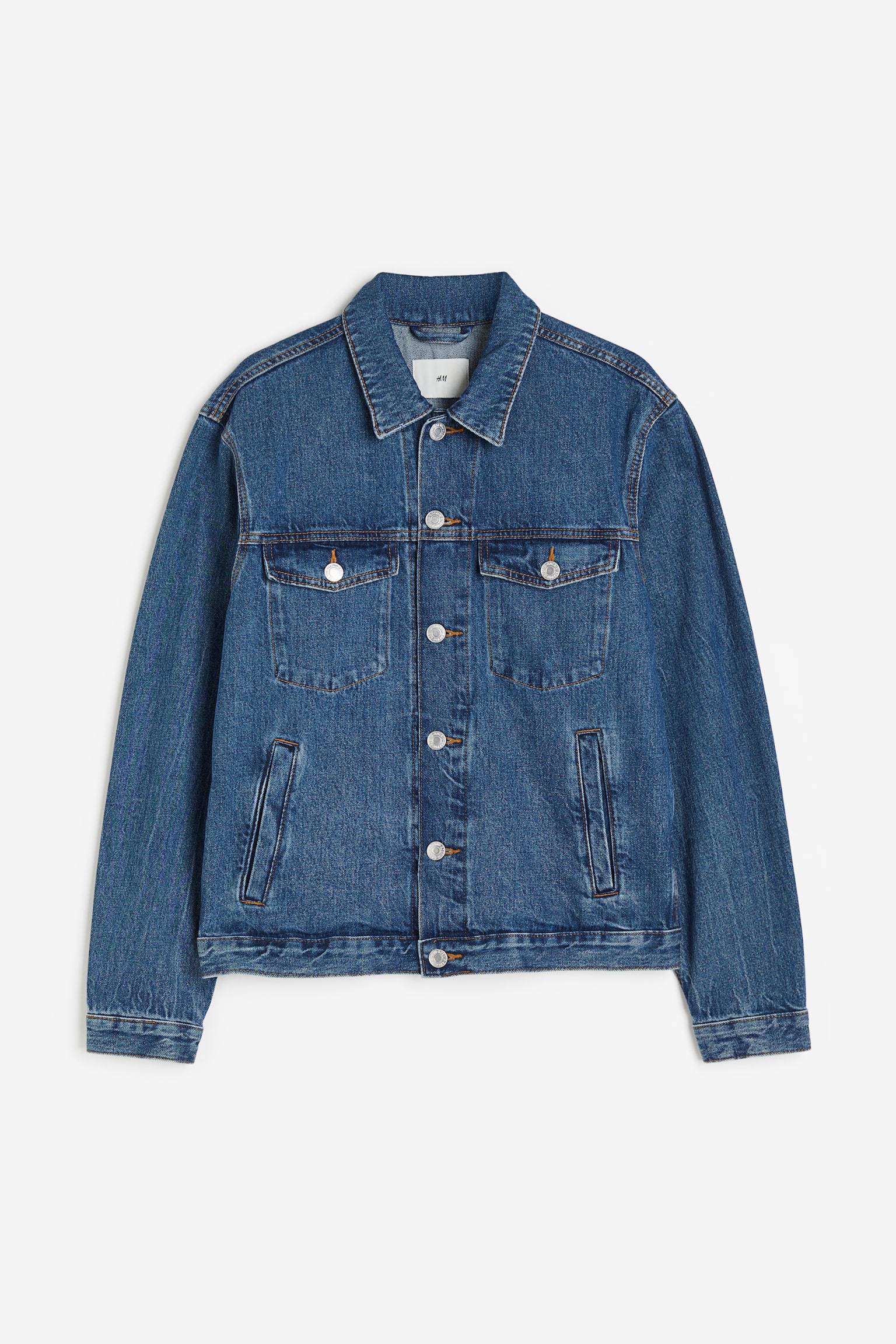 Regular Fit Denim Jacket - Dark denim blue/White - 2